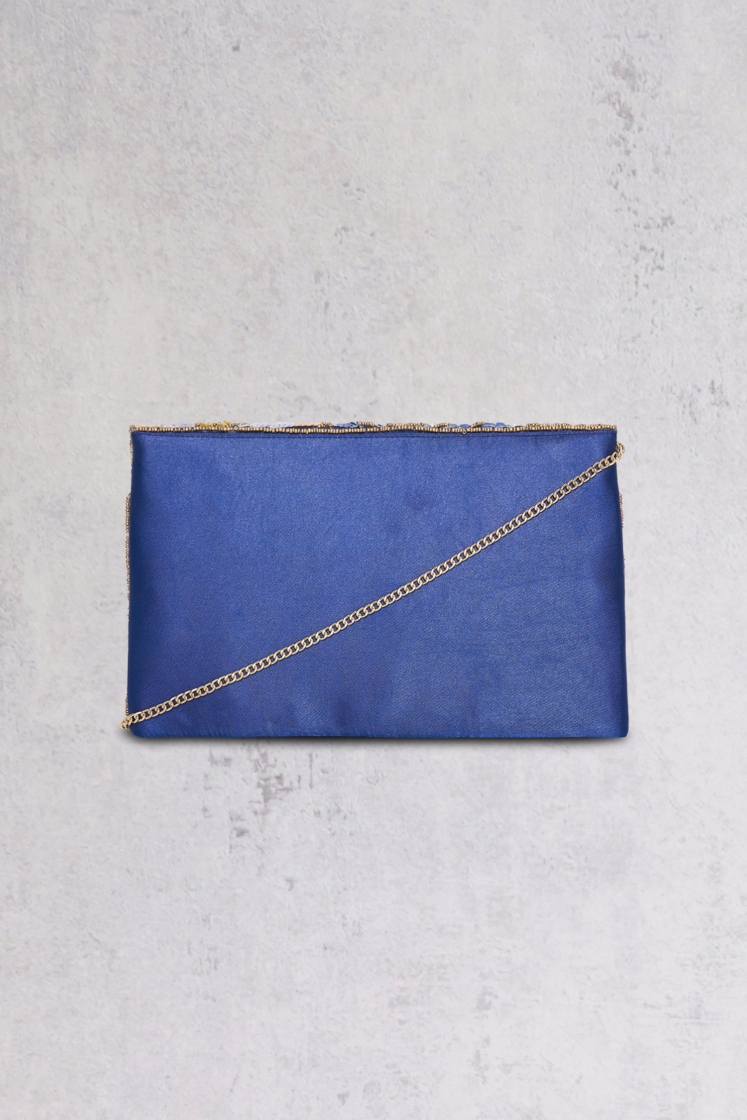 Blauwe clutch met glitter en bloemen van Bulaggi voor Dames