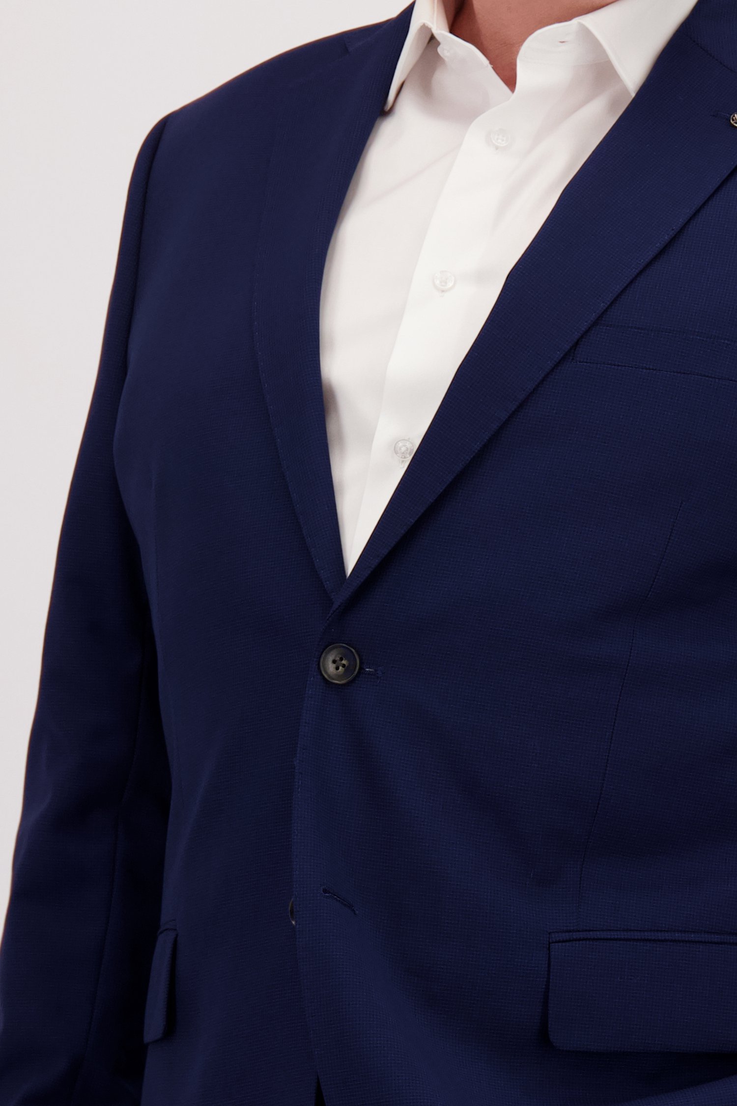 Blauwe fijn geruite kostuumvest - Comfort fit van Dansaert Black voor Heren