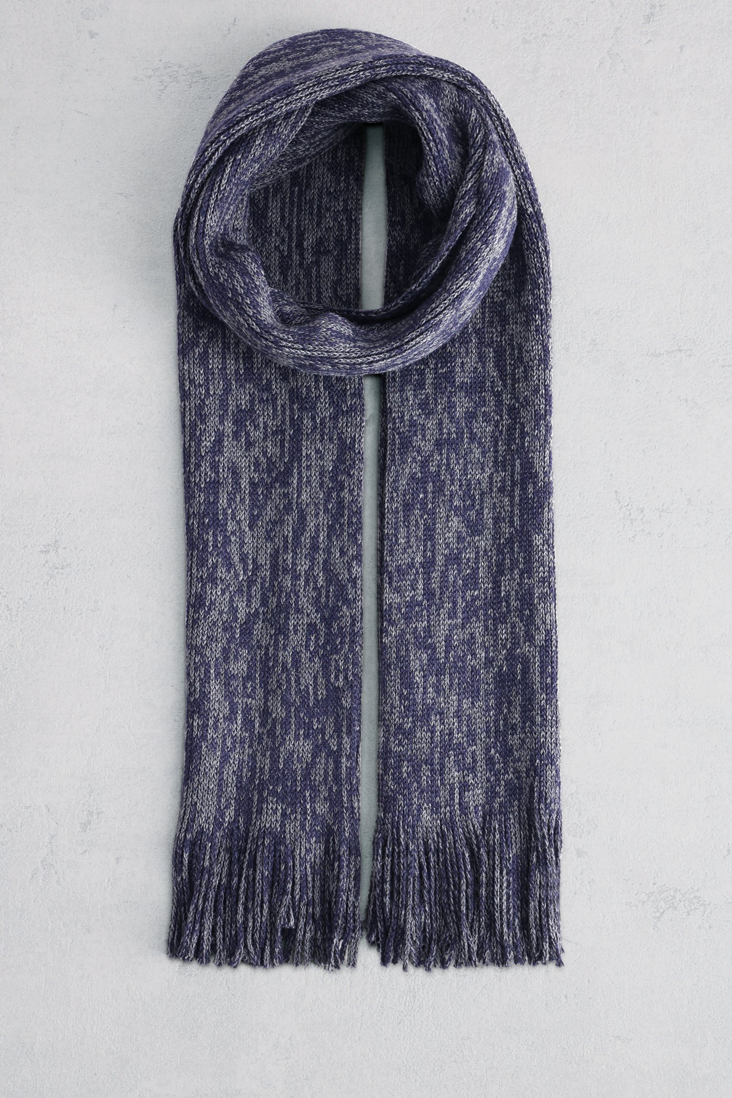 Voorkant van Blauwe gemêleerde sjaal door Liberty Island voor Heren