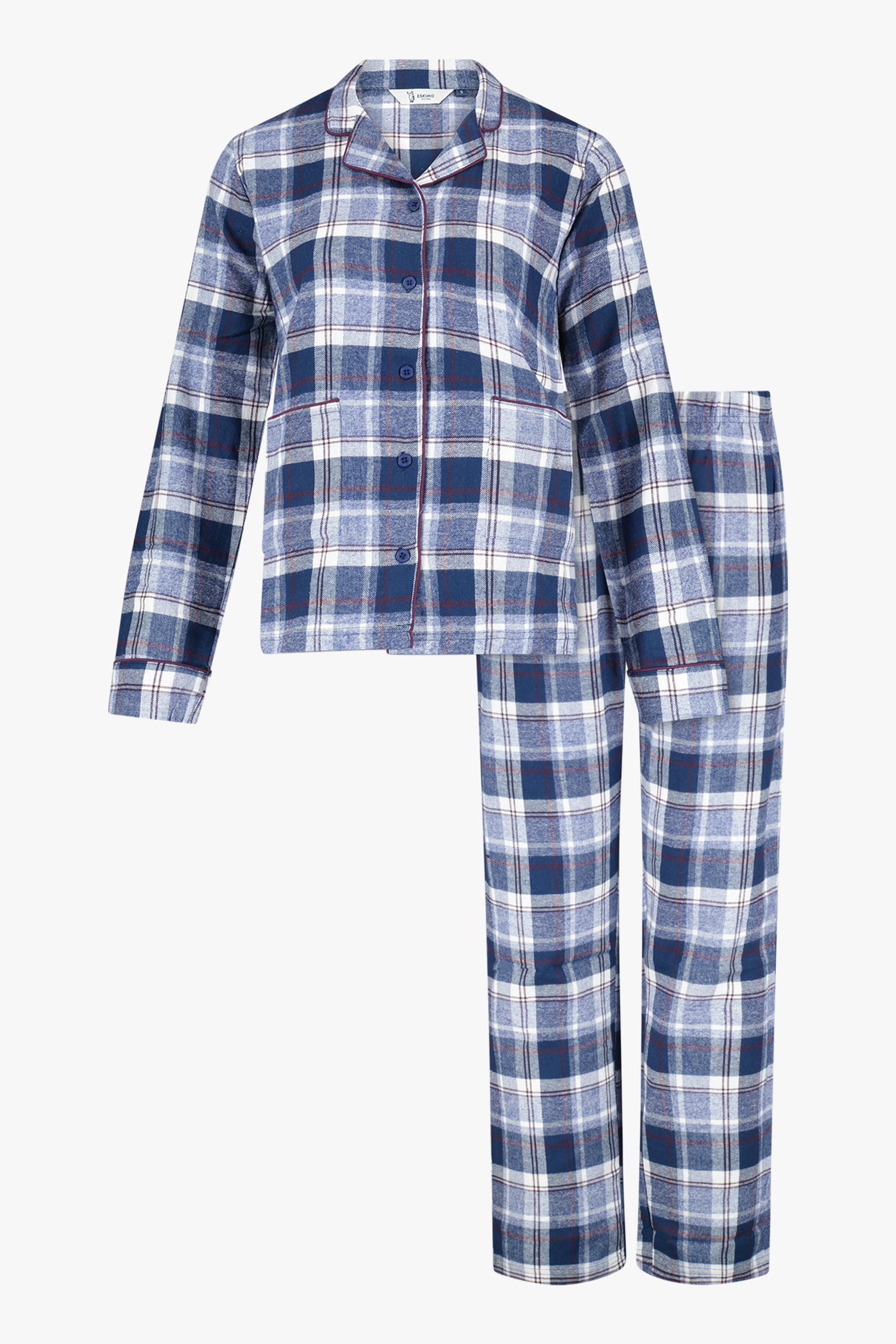 Blauwe geruite pyjama van Eskimo voor Dames