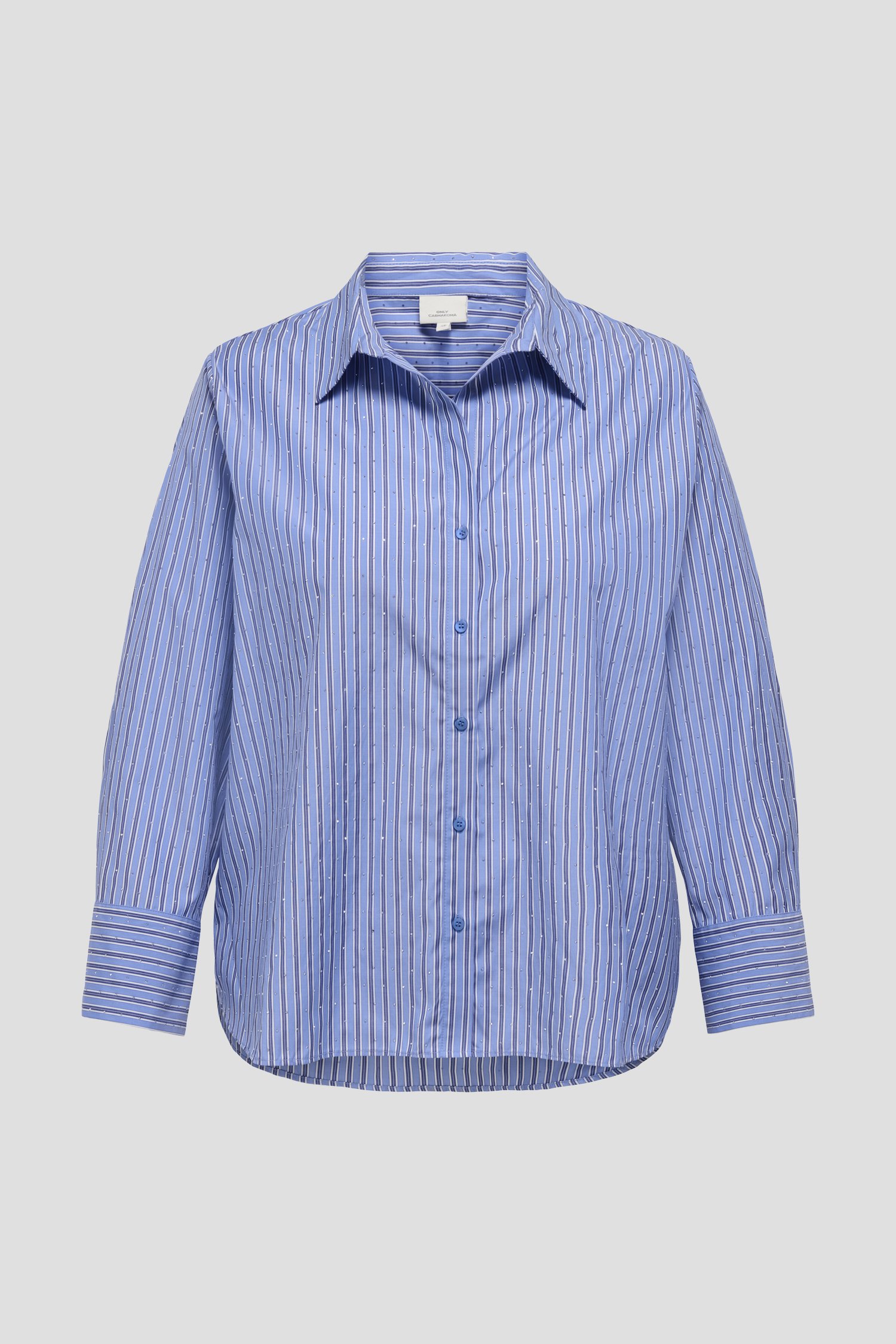 Productfoto 1 van Blauwe gestreepte blouse met strass steentjes door ONLY Carmakoma voor Dames
