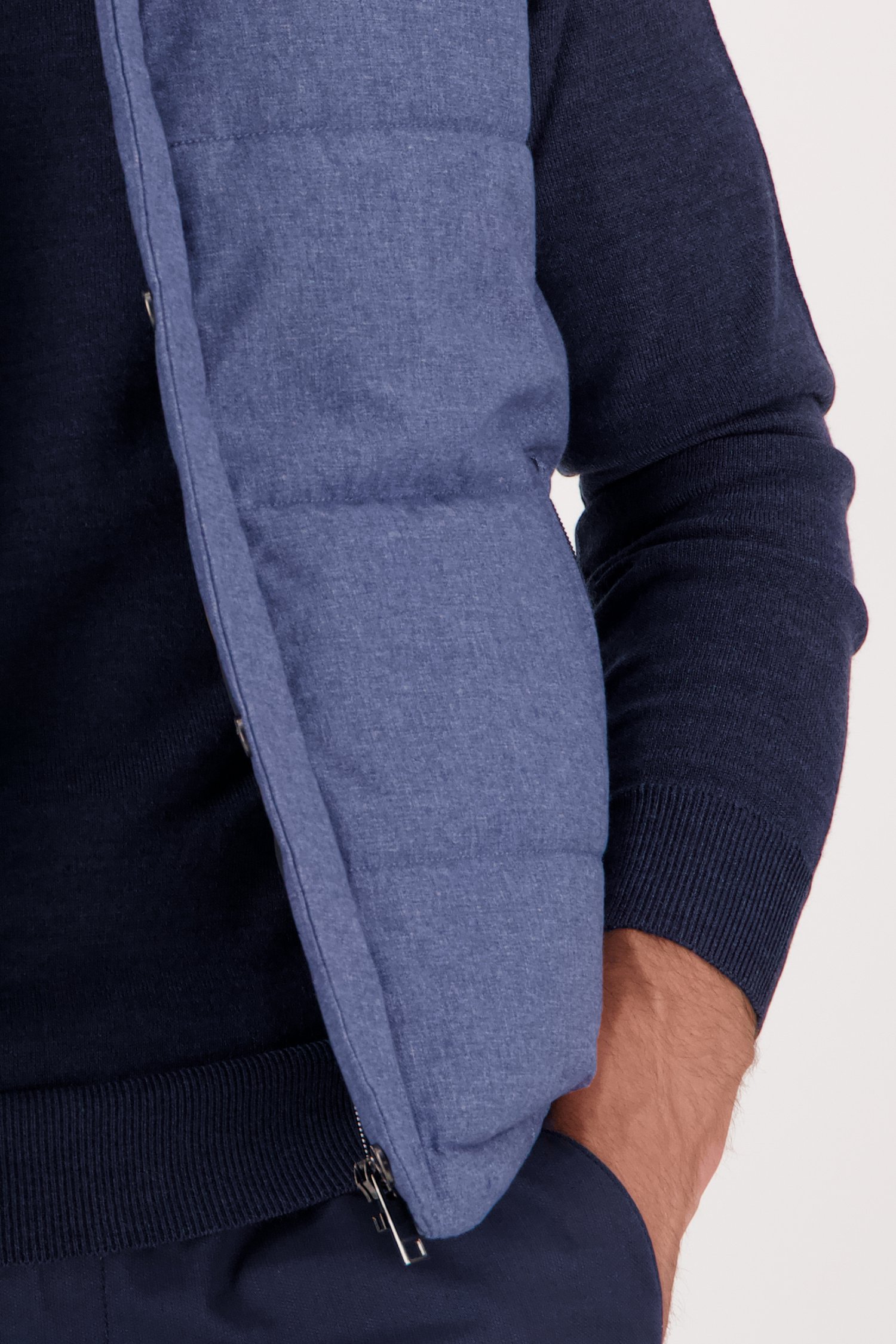 Blauwe gewatteerde bodywarmer van Upper East voor Heren