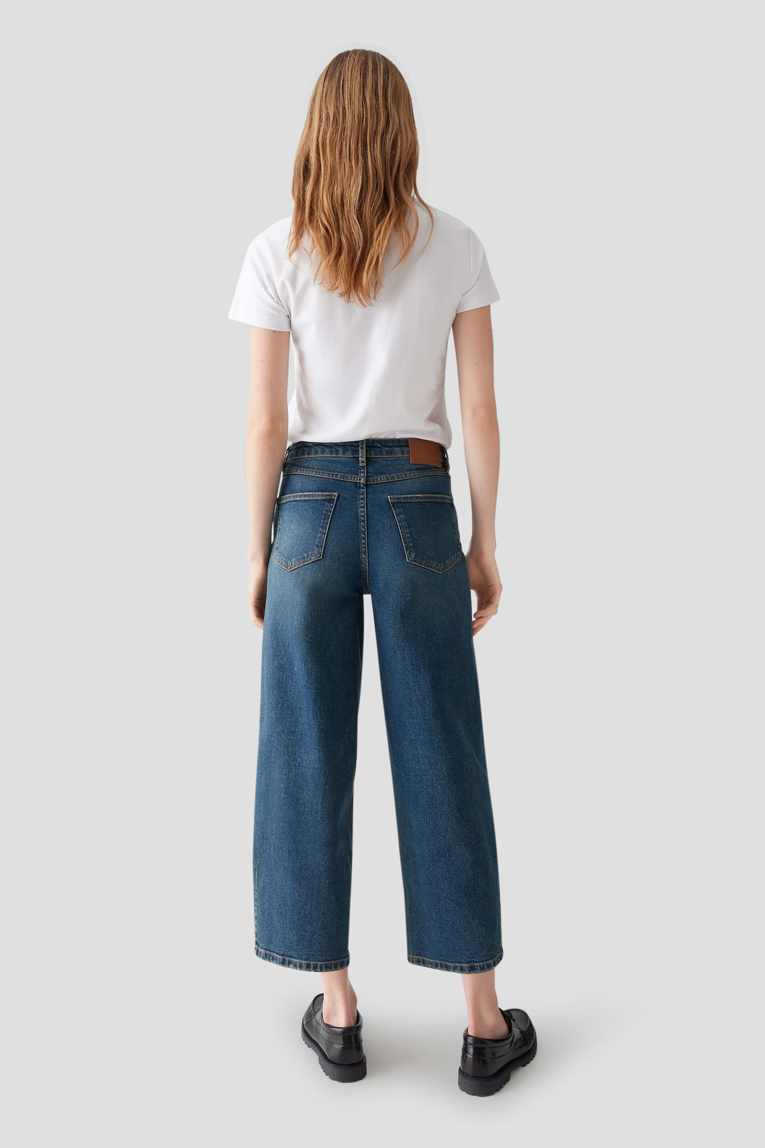 Achterkant van Blauwe jeans - Barrel fit - 7/8 lengte door Opus voor Dames