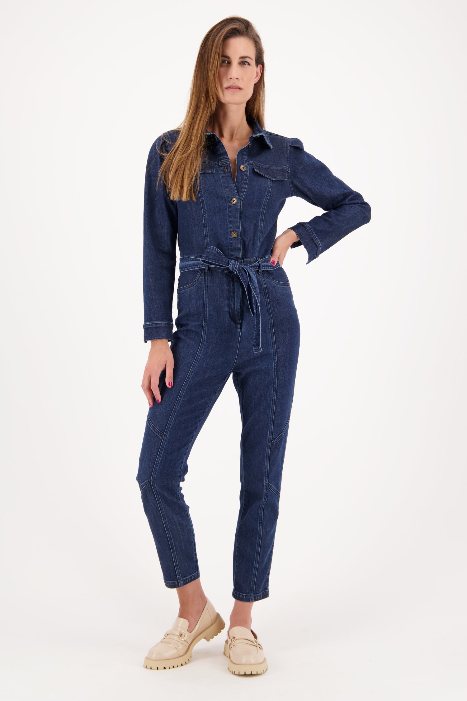 overal Inademen Zorgvuldig lezen Blauwe jeans jumpsuit van Louise | 6757866 | e5