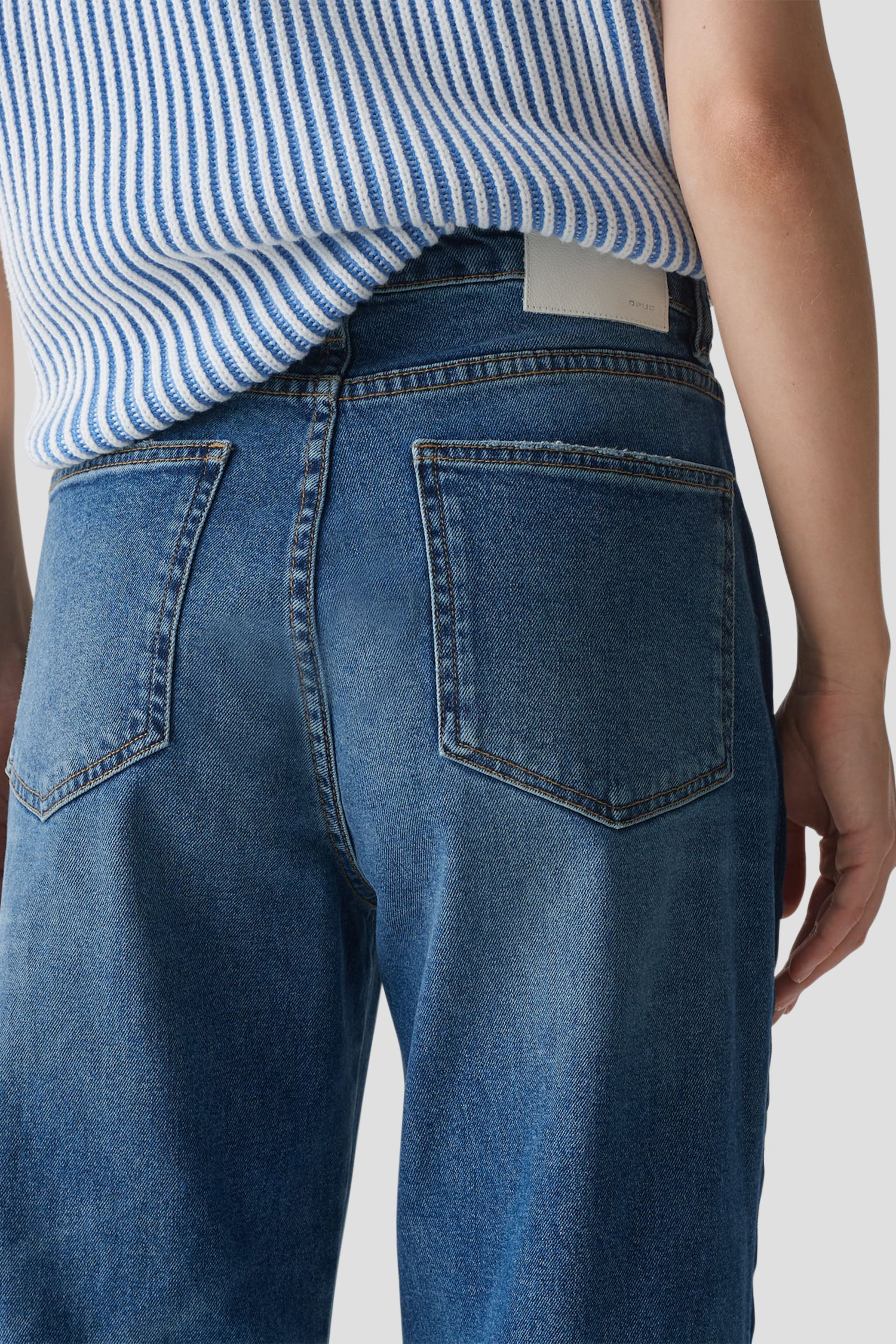 Blauwe jeans met contrasterende streep - Wide fit van Opus voor Dames