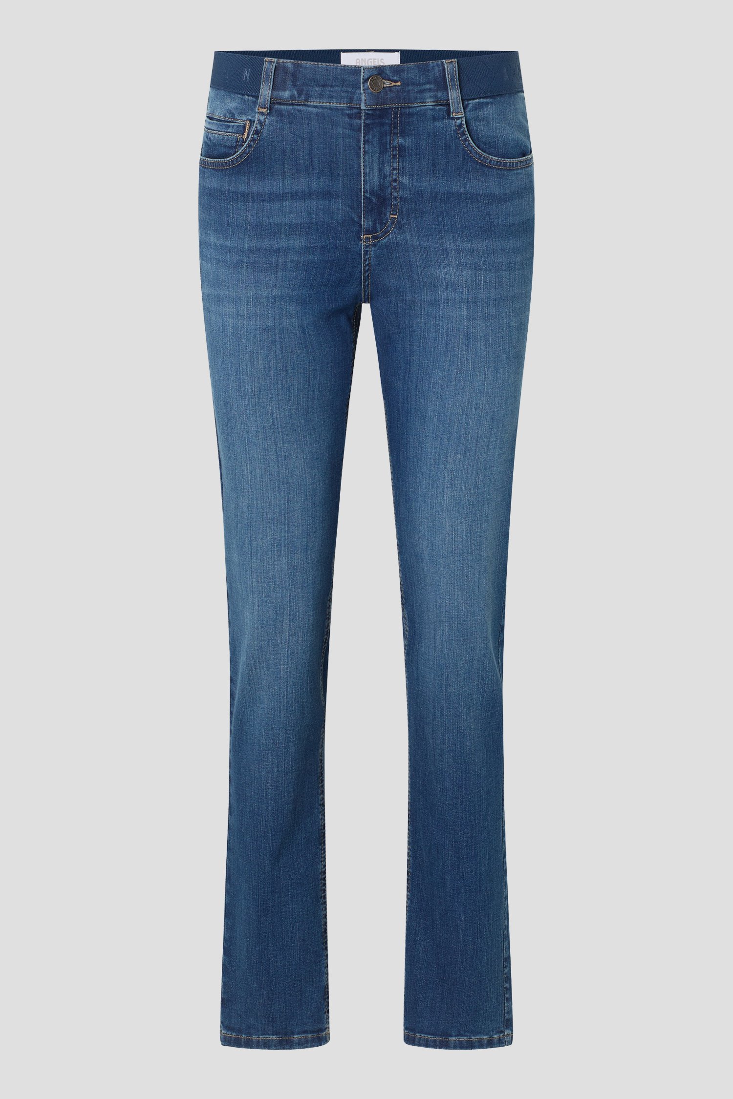 Productfoto 1 van Blauwe jeans met elastische tailleband - Slim fit  door Angels voor Dames