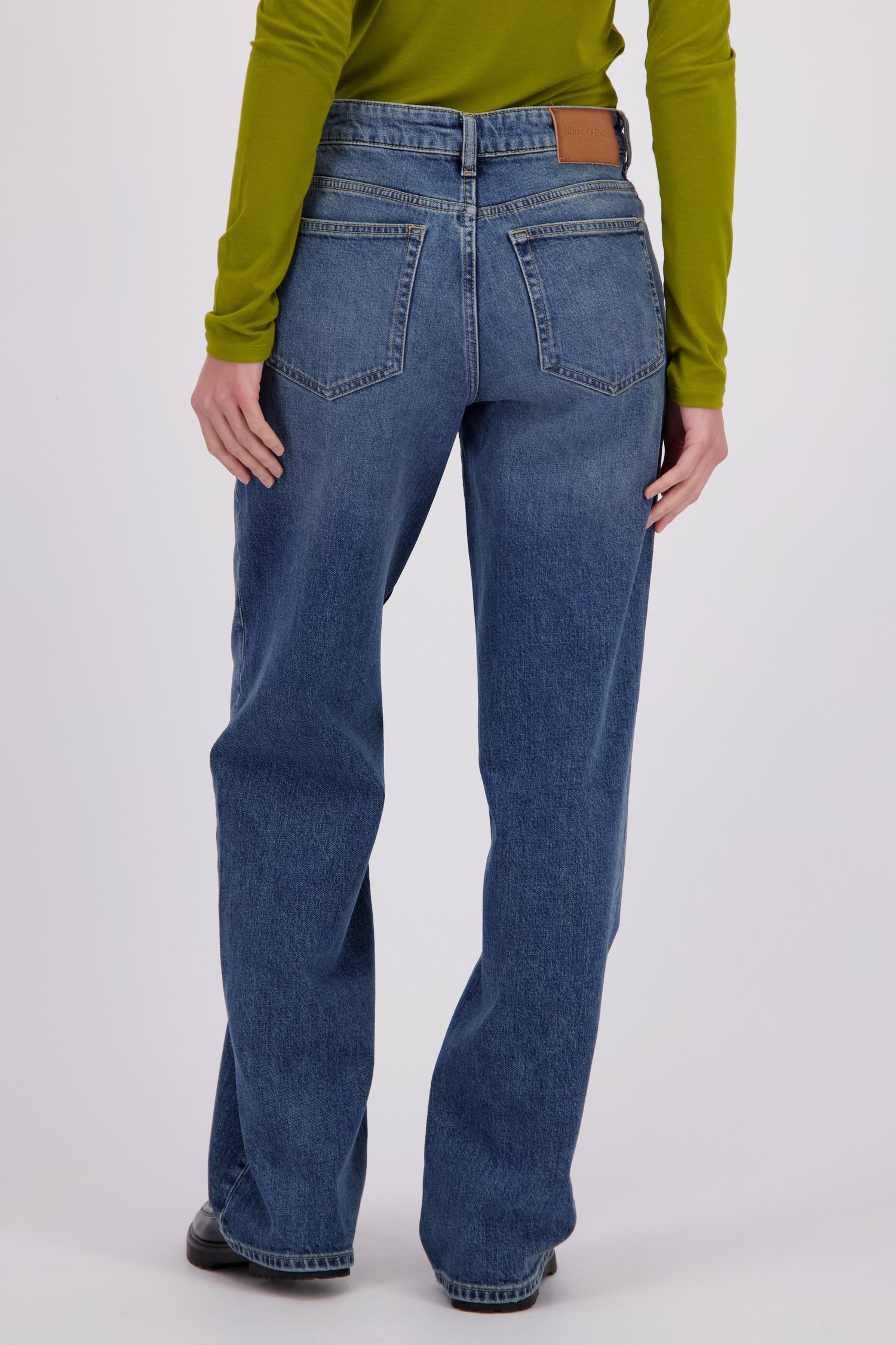 Achterkant van Blauwe jeansbroek - Wide leg fit door Marc O'Polo voor Dames
