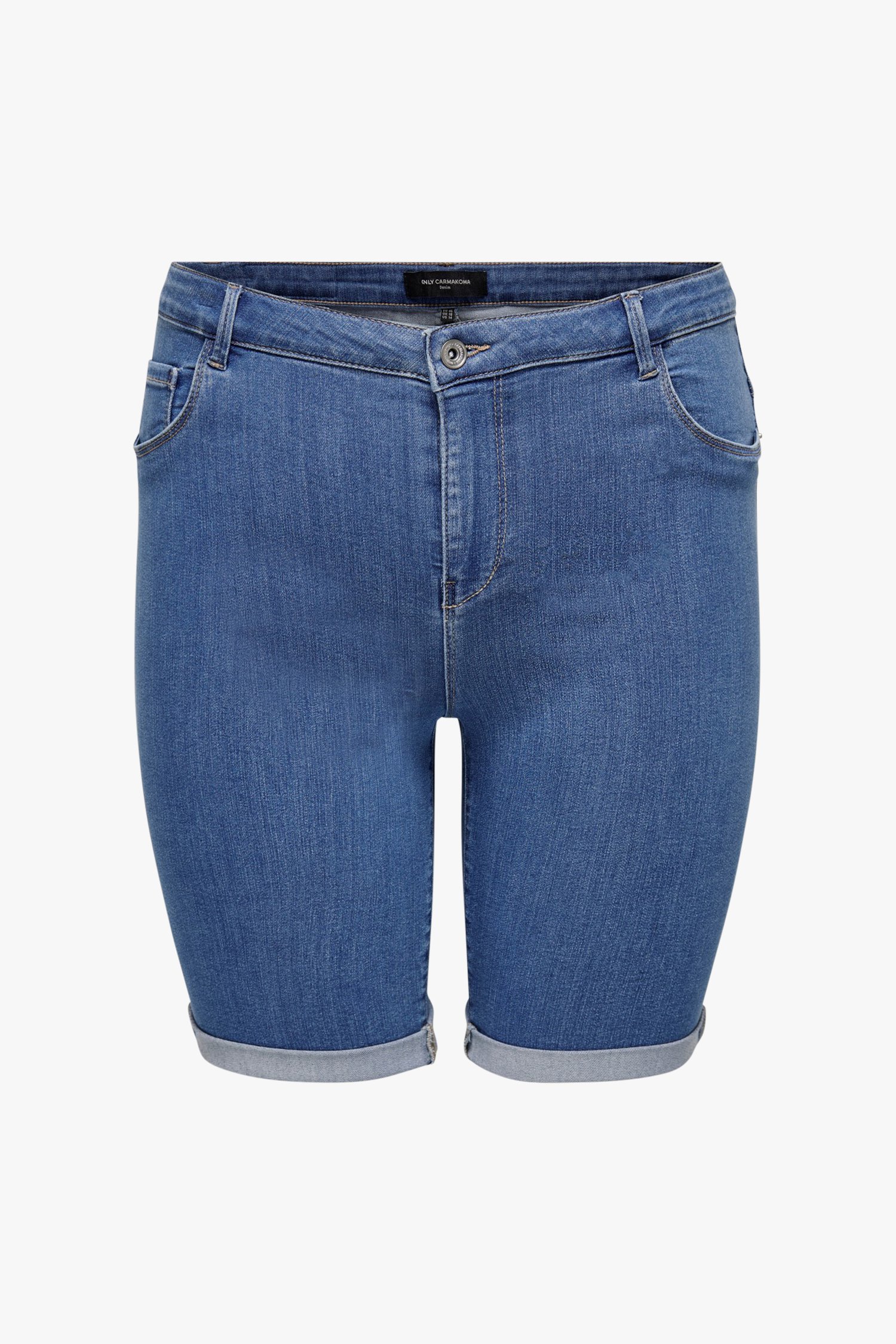 Blauwe jeansshort met stretch van Only Carmakoma voor Dames