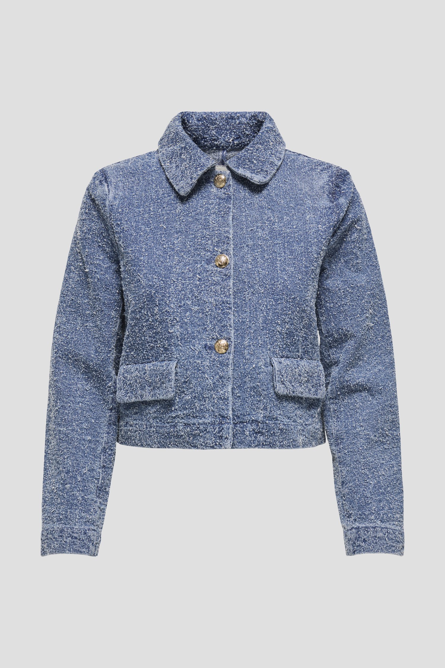Blauwe jeansvest met gouden detailknopen van JDY voor Dames