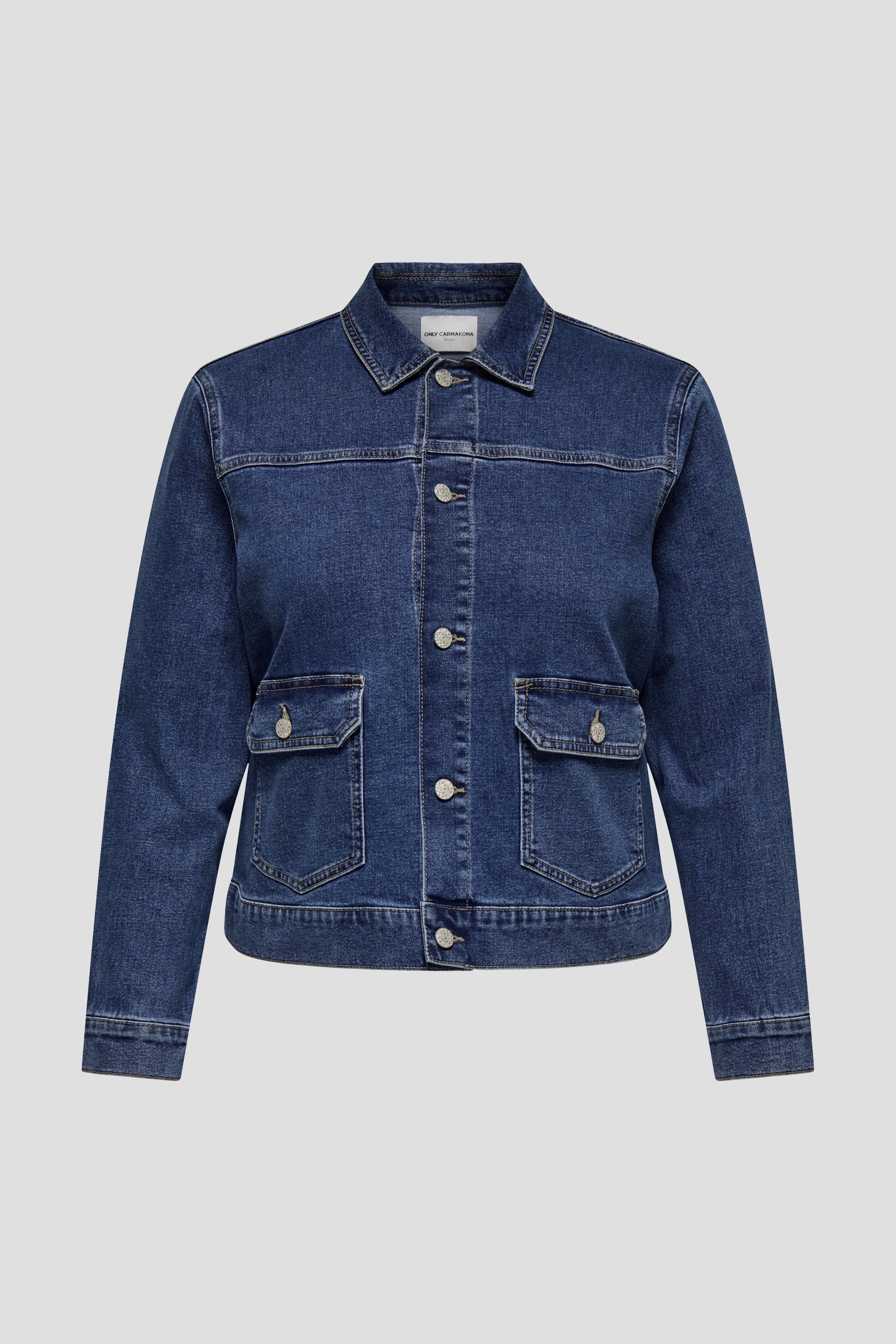 Productfoto 1 van Blauwe jeansvest door ONLY Carmakoma voor Dames