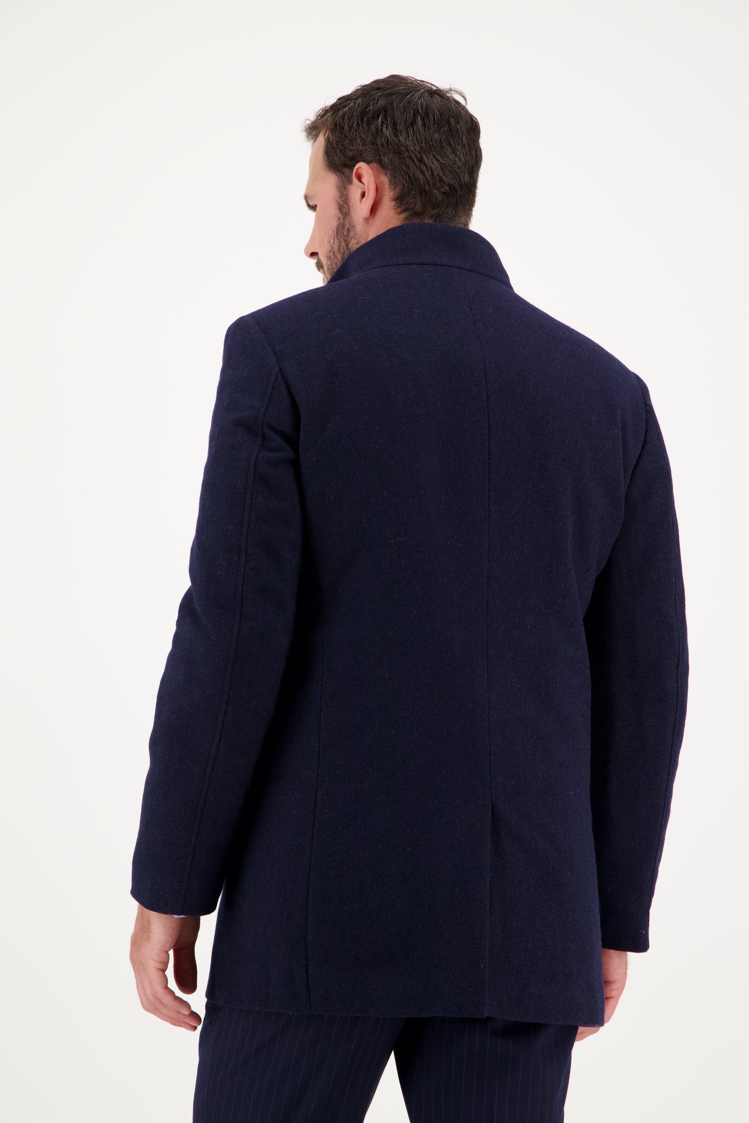 Blauwe korte mantel met binnenjas van Dansaert Black voor Heren