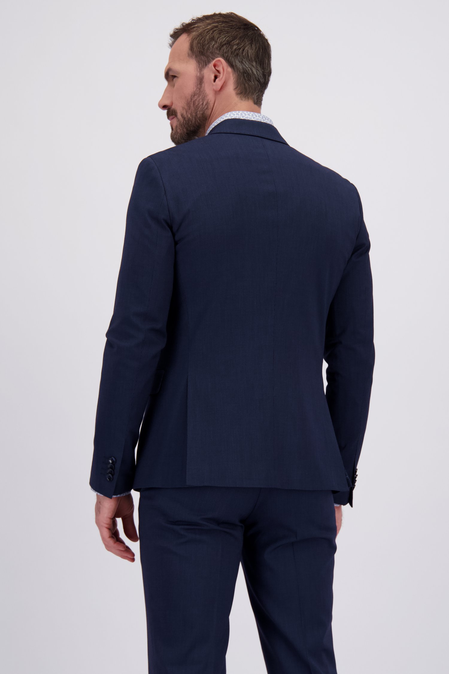 Achterkant van Blauwe kostuumvest - Slim fit  door Dansaert Black voor Heren