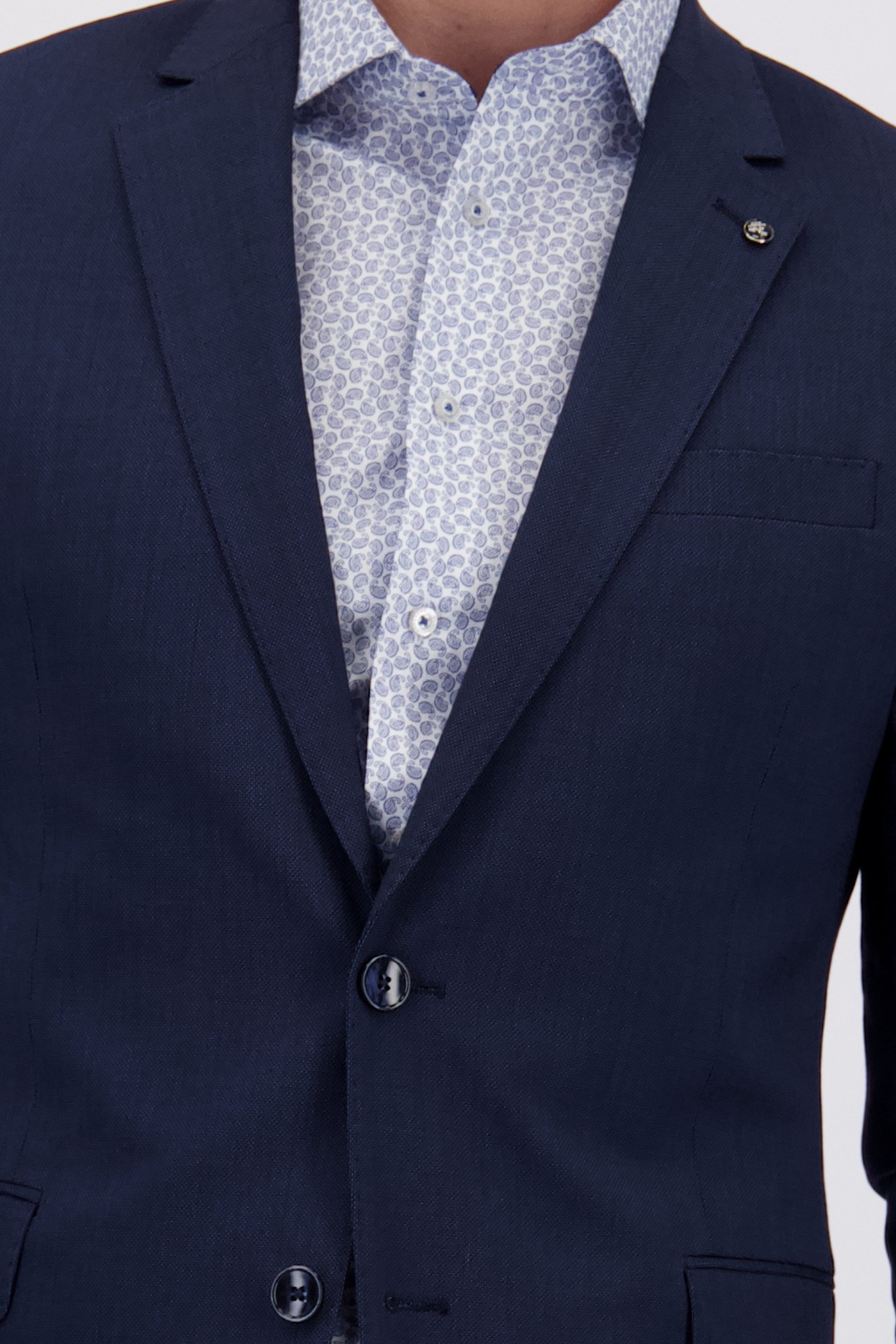 Detail van Blauwe kostuumvest - Slim fit  door Dansaert Black voor Heren