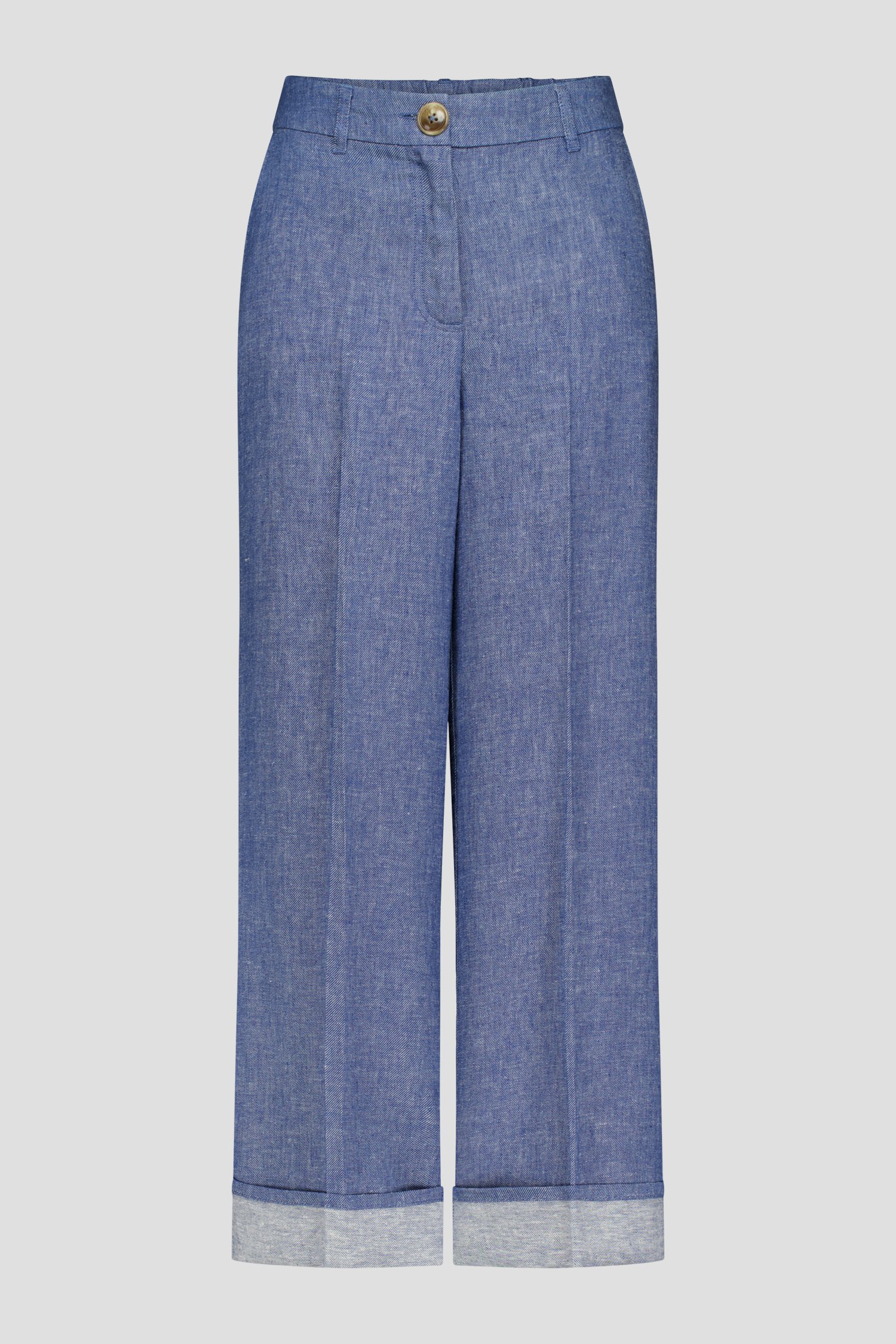 Blauwe linnen broek  van Libelle voor Dames