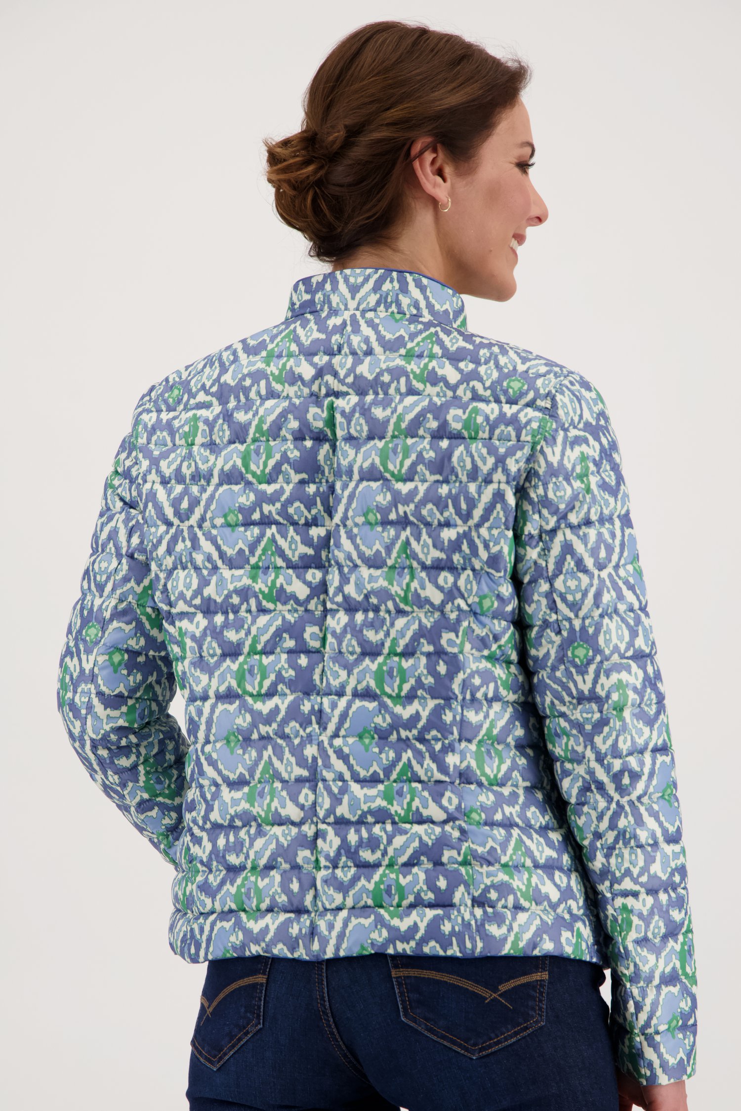 Blauwe omkeerbare gewatteerde jas van Barbara Lebek voor Dames