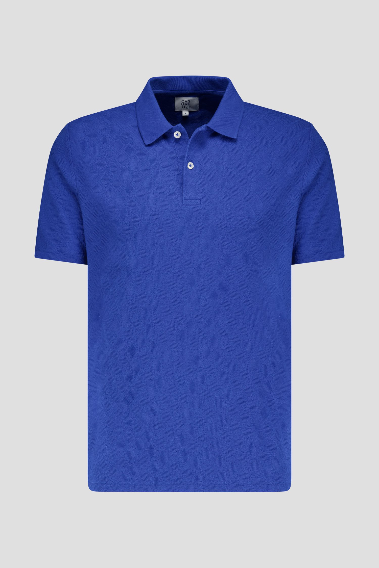Blauwe polo in structuurstof  van Casual Five voor Heren
