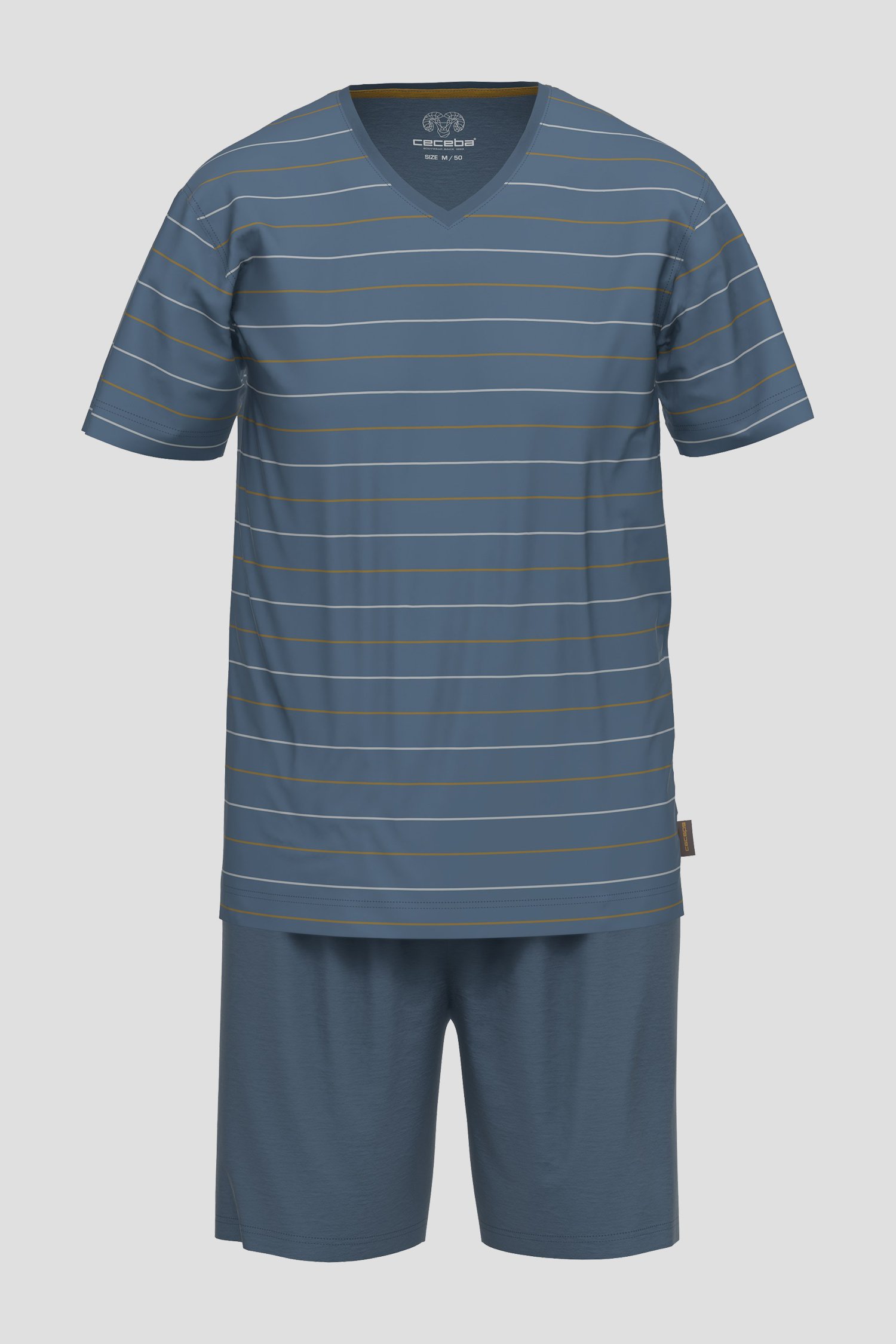Blauwe pyjamaset met T-shirt en short van Liberty Island voor Heren