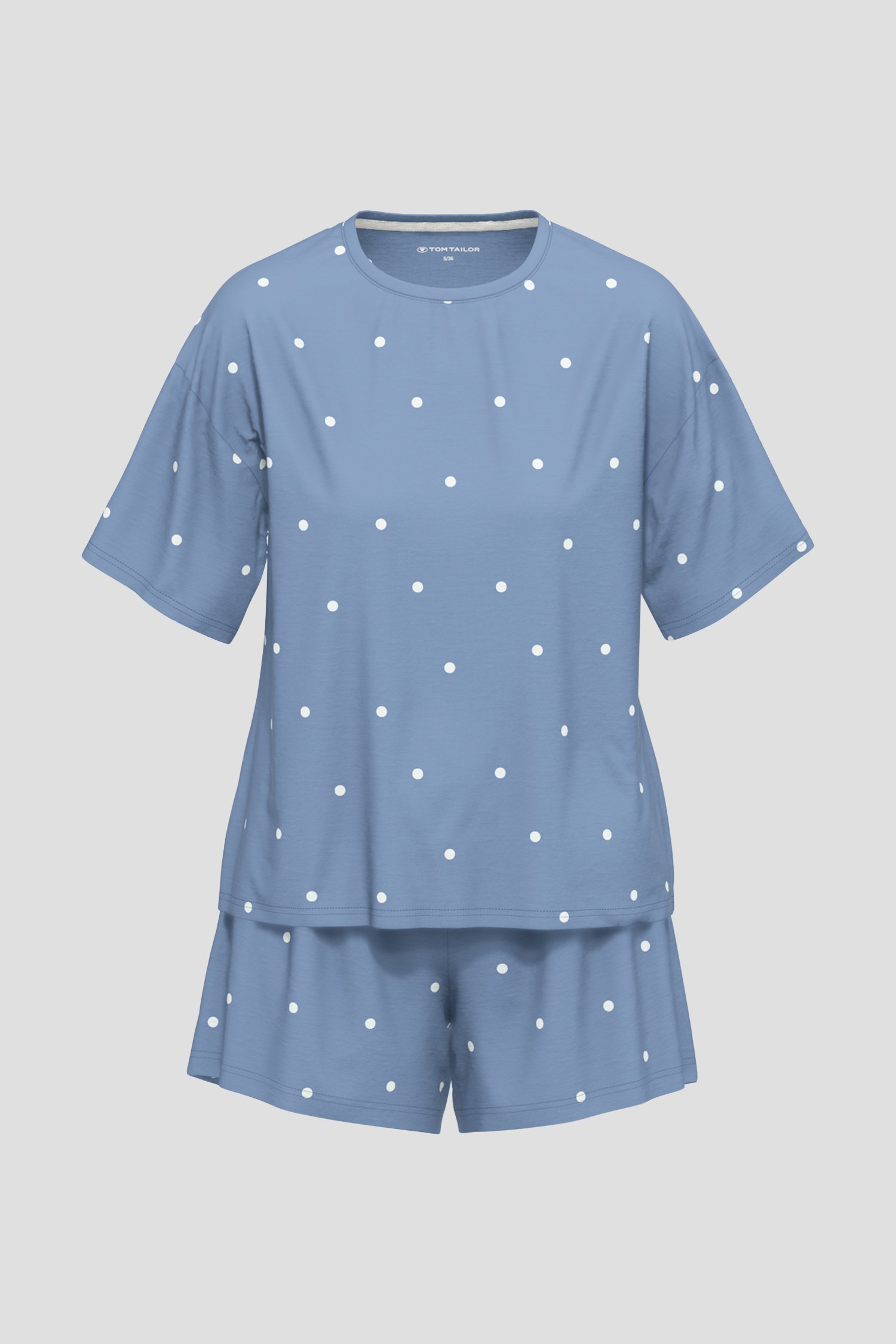 Blauwe pyjamaset met T-shirt en short van Tom Tailor voor Dames