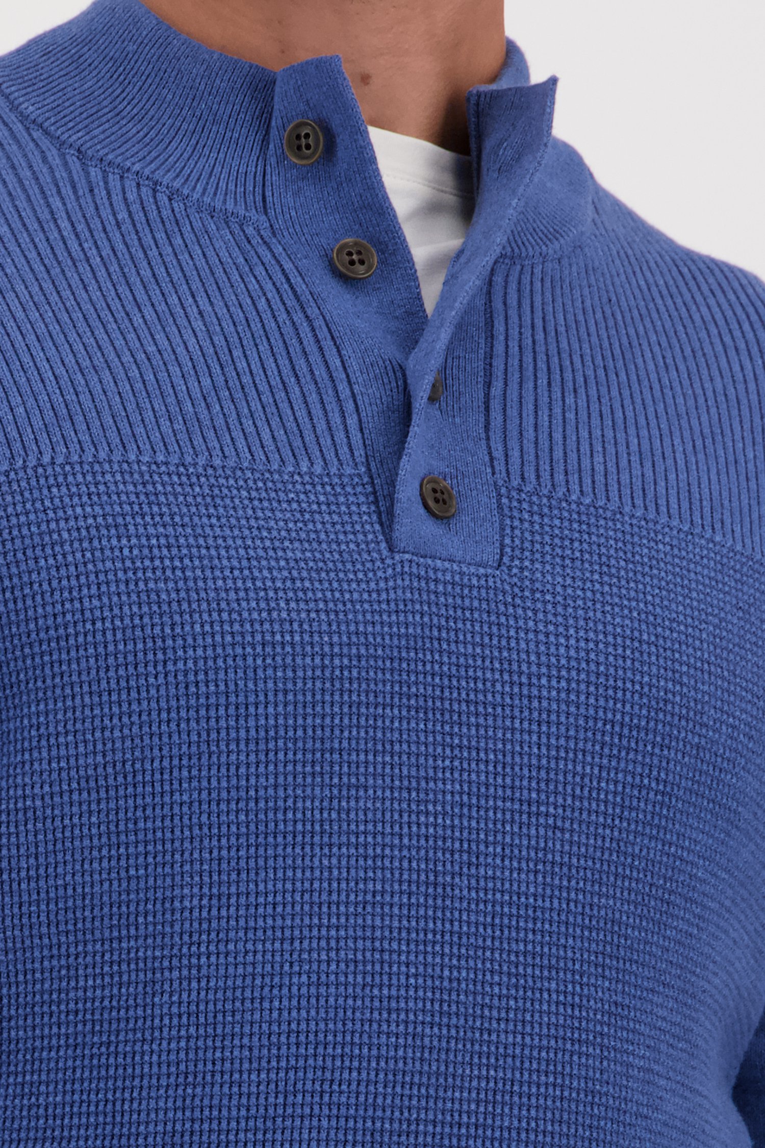Blauwe trui met knopen van Dansaert Blue voor Heren