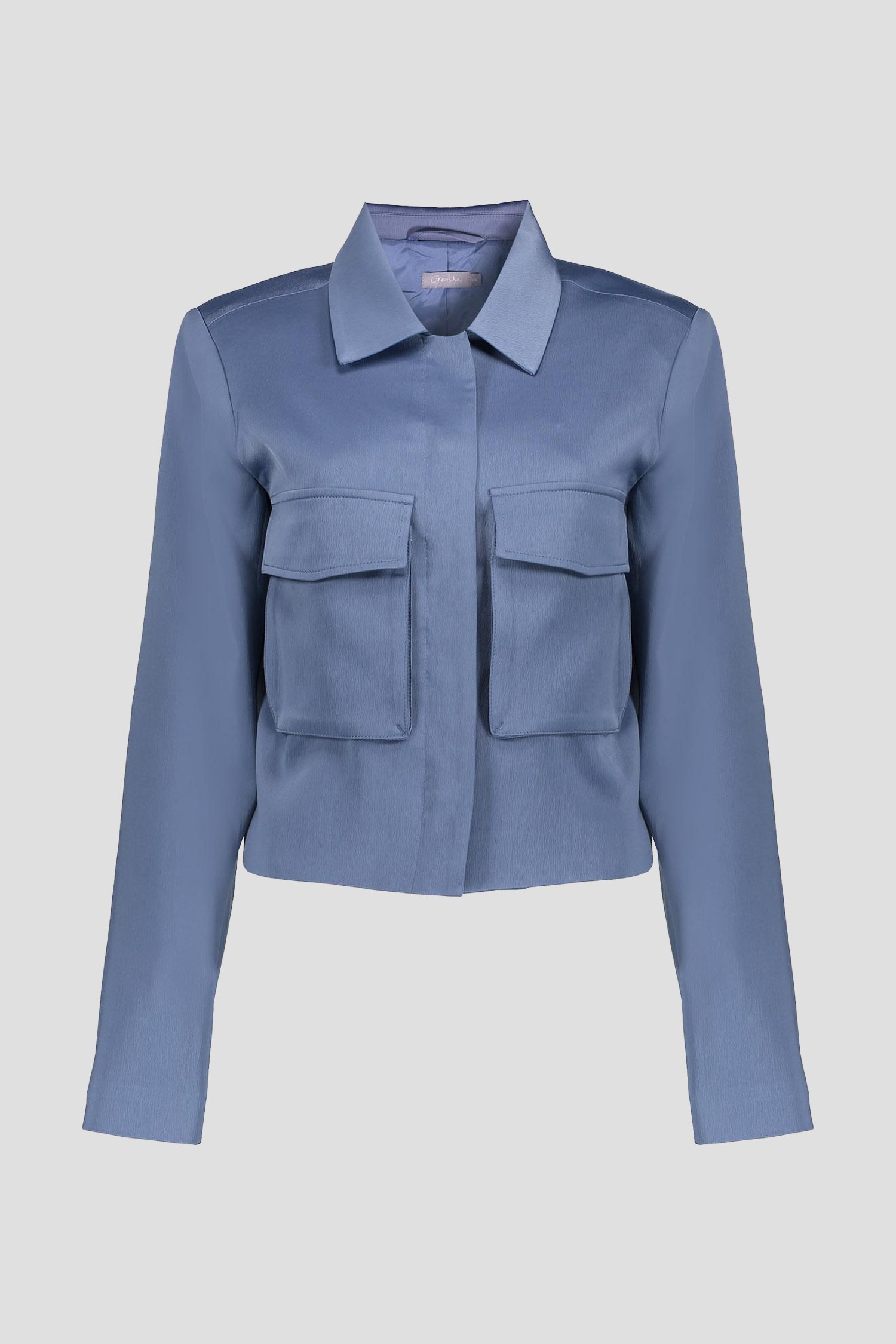 Blauwe vest met satin look van Geisha voor Dames