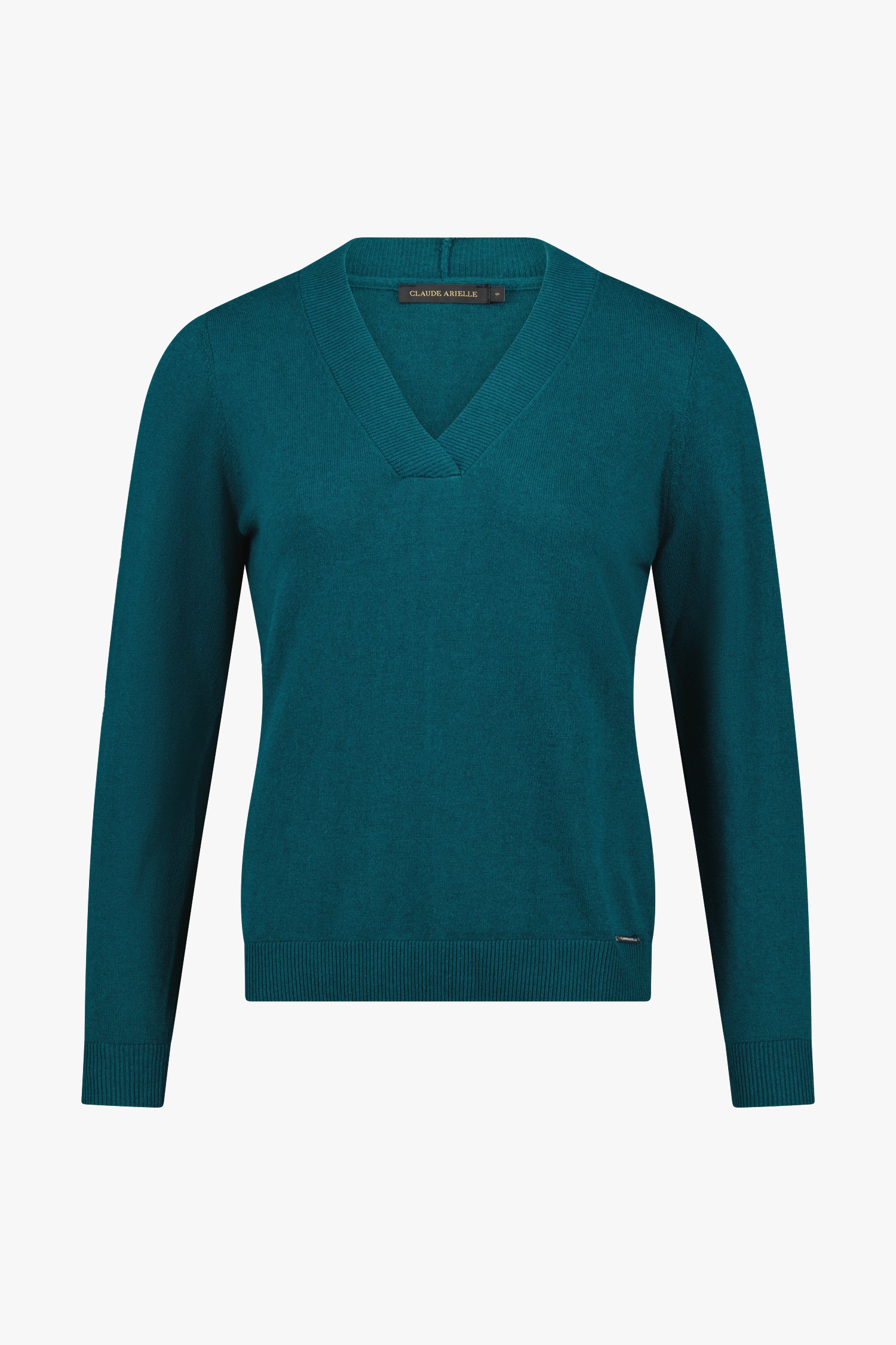 Blauwgroene trui met V-hals  van Claude Arielle voor Dames