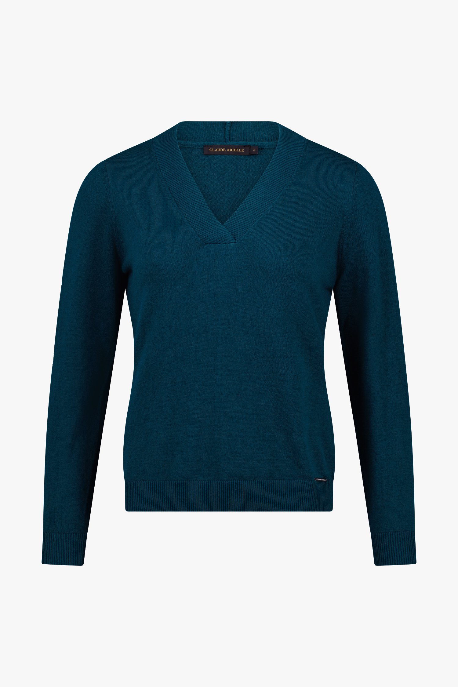 Productfoto 2 van Blauwgroene trui met V-hals  door Claude Arielle voor Dames