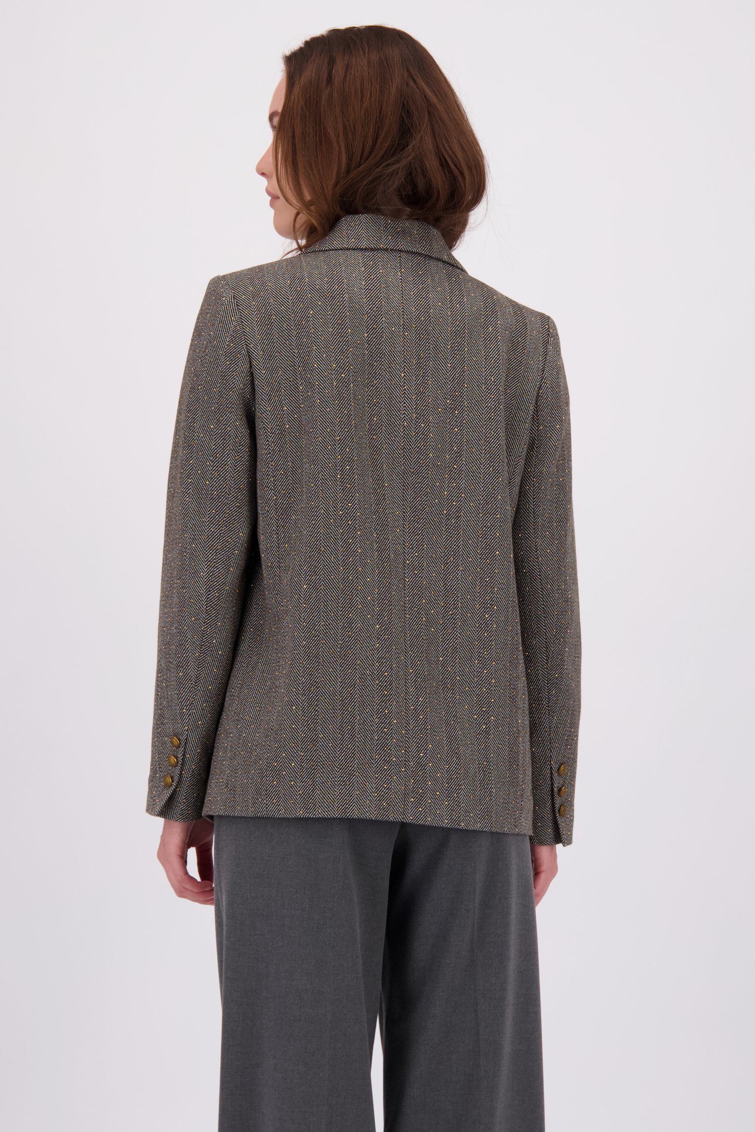 Le dos de Blazer anthracite avec clous dorés de Geisha pour Femmes