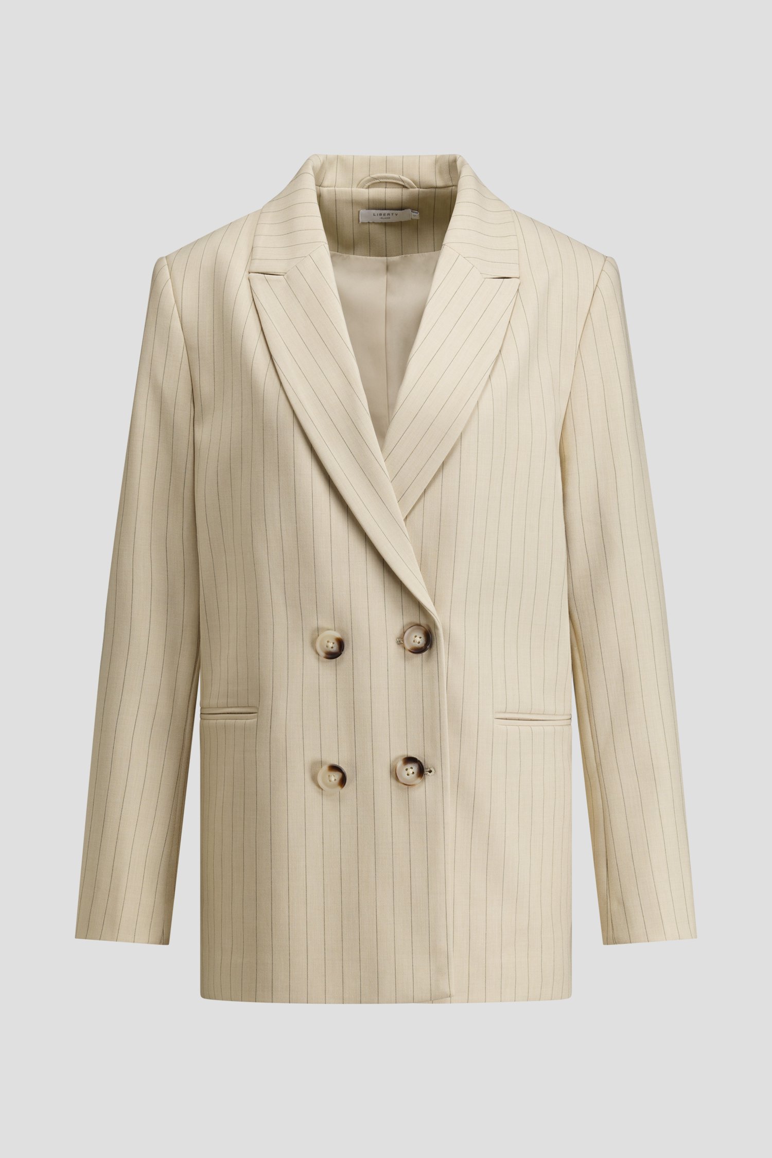 Photo produit 1 de Blazer beige à rayures noires de Liberty Island pour Femmes