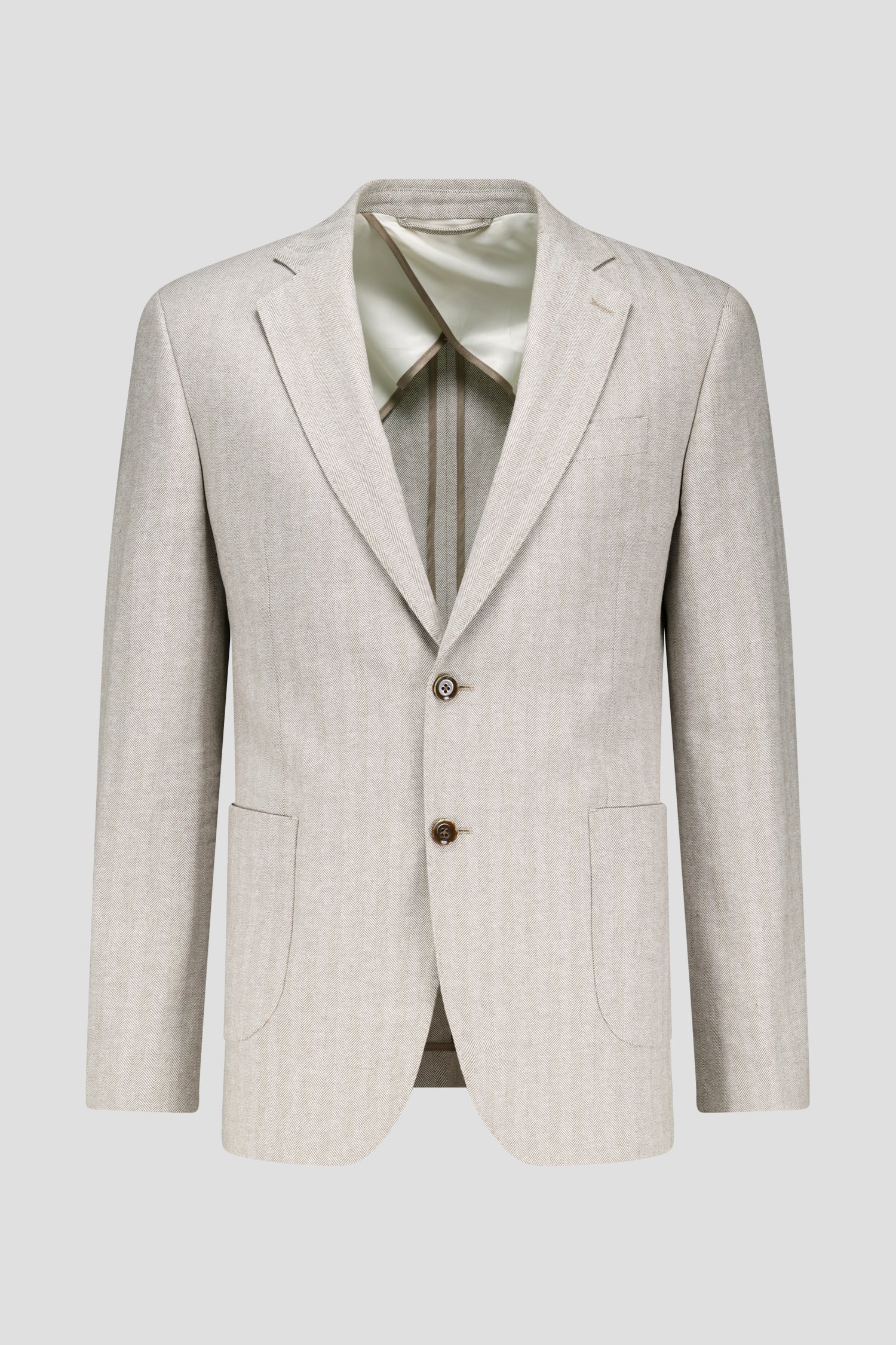 Blazer beige-marron à chevrons - slim fit de Upper East pour Hommes