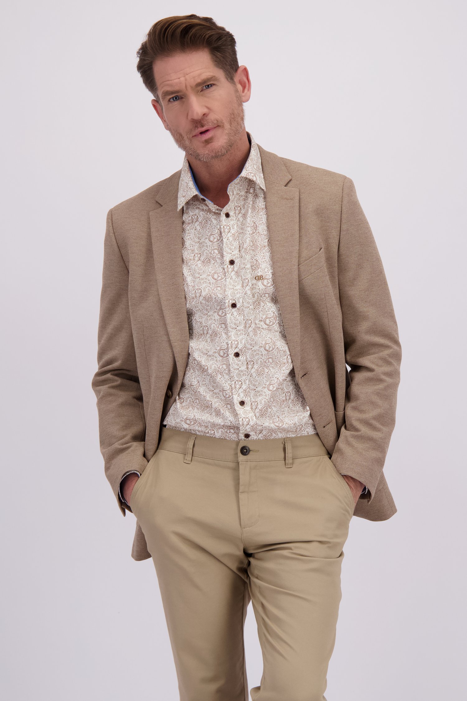 Le devant de Blazer beige – Regular fit de Dansaert Blue pour Hommes