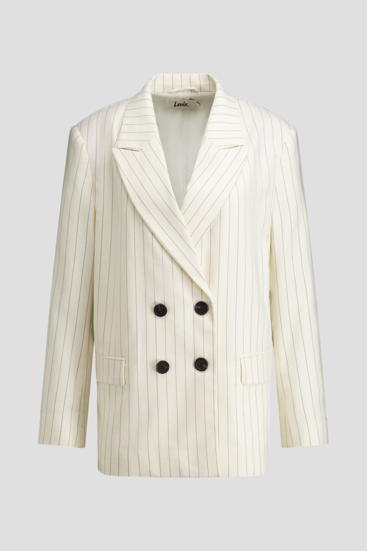 Photo produit 1 de Blazer blanc à fines rayures noires de Louise pour Femmes