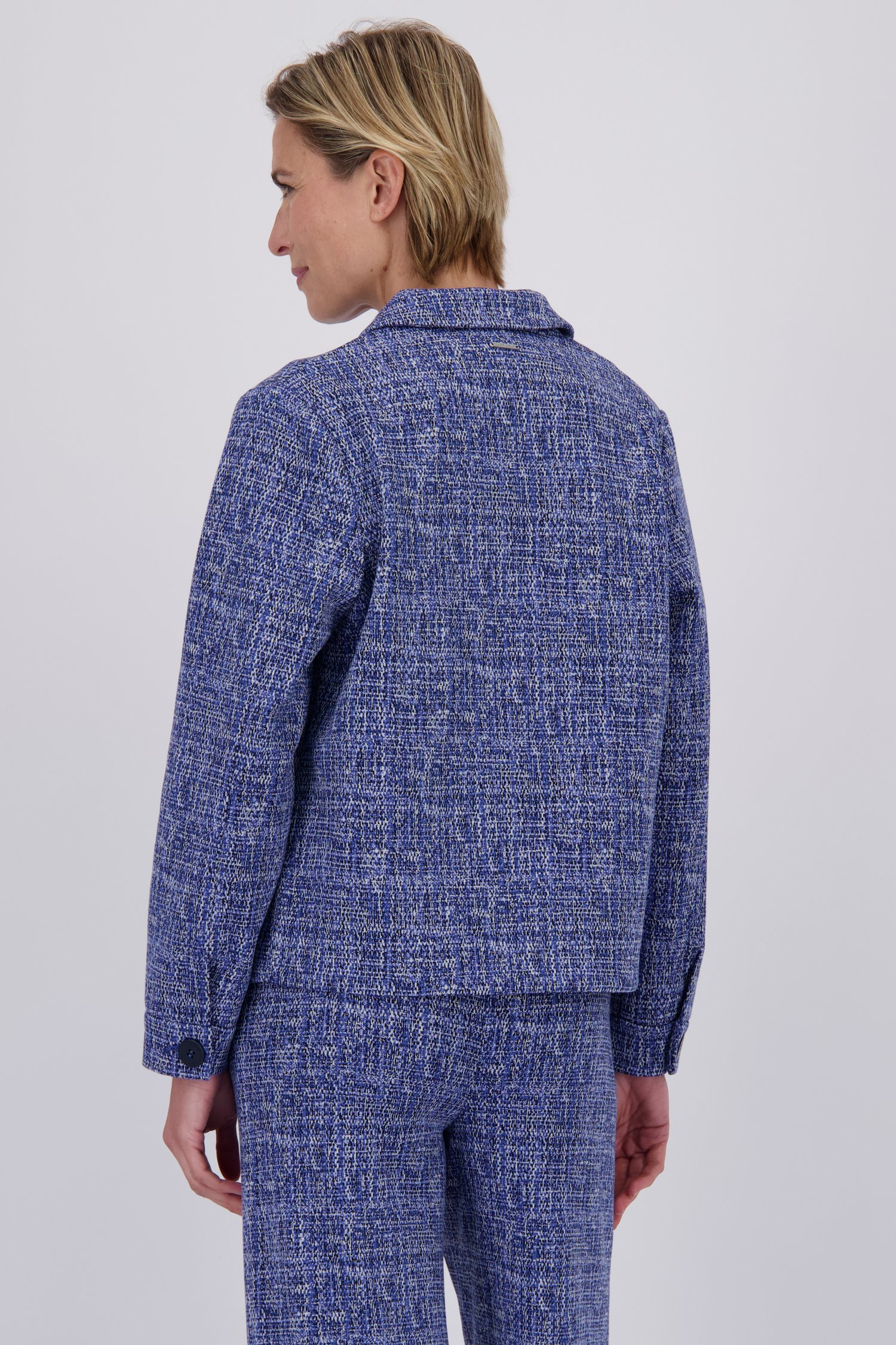 Blazer bleu au look tweed de Claude Arielle pour Femmes