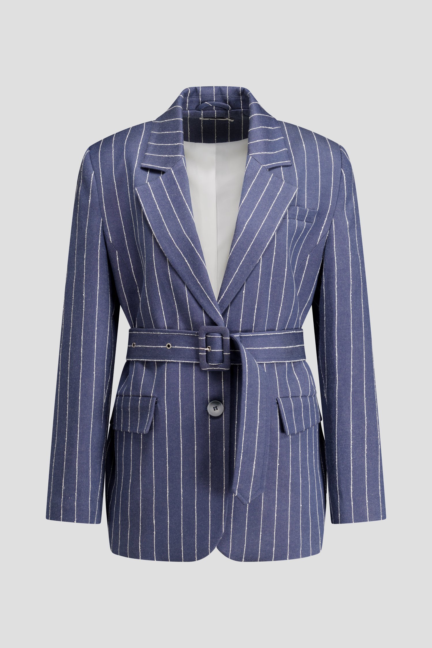 Photo produit 1 de Blazer bleue à motif rayé blanc de Louise pour Femmes