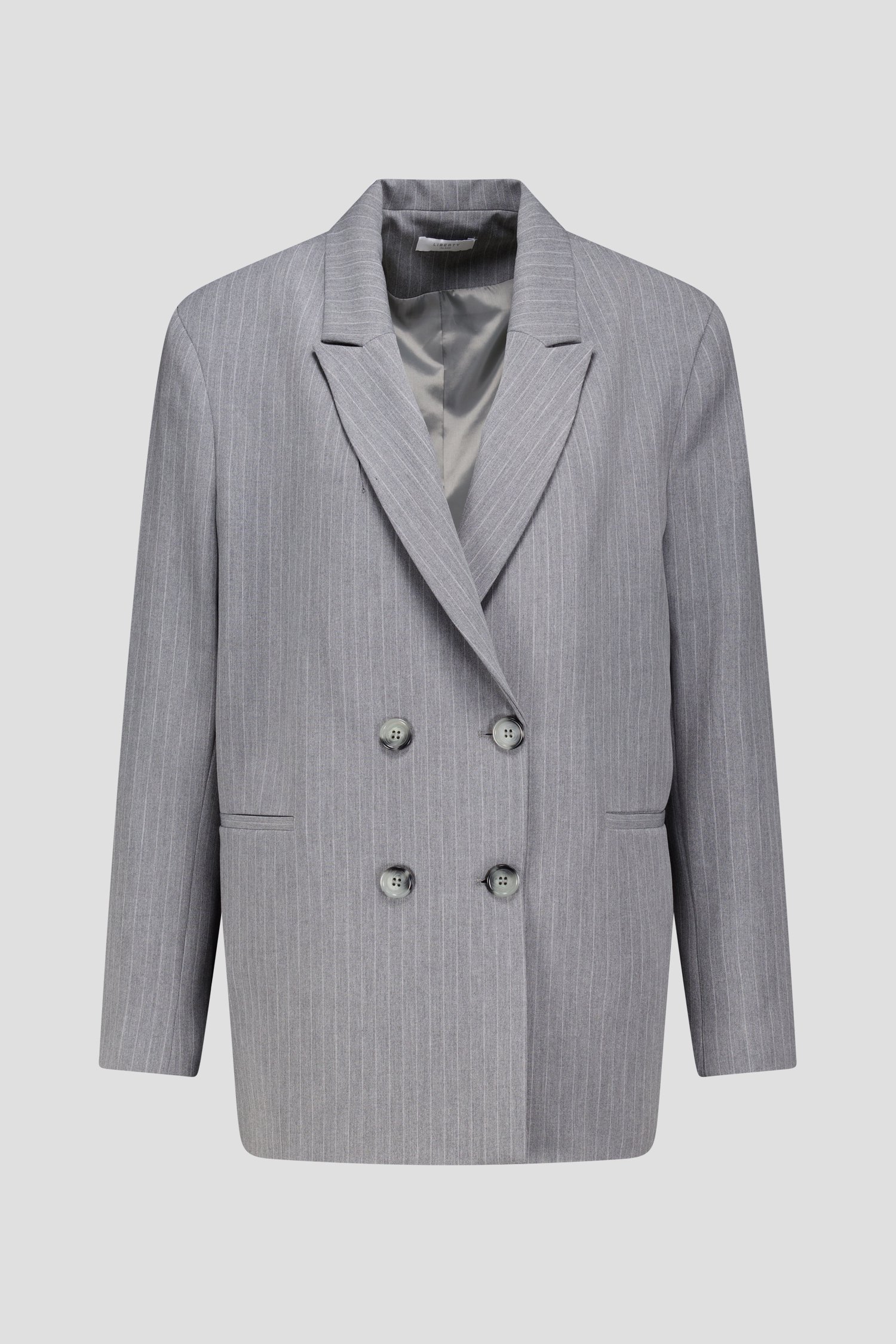 Blazer grise à rayures fines. de Liberty Island pour Femmes