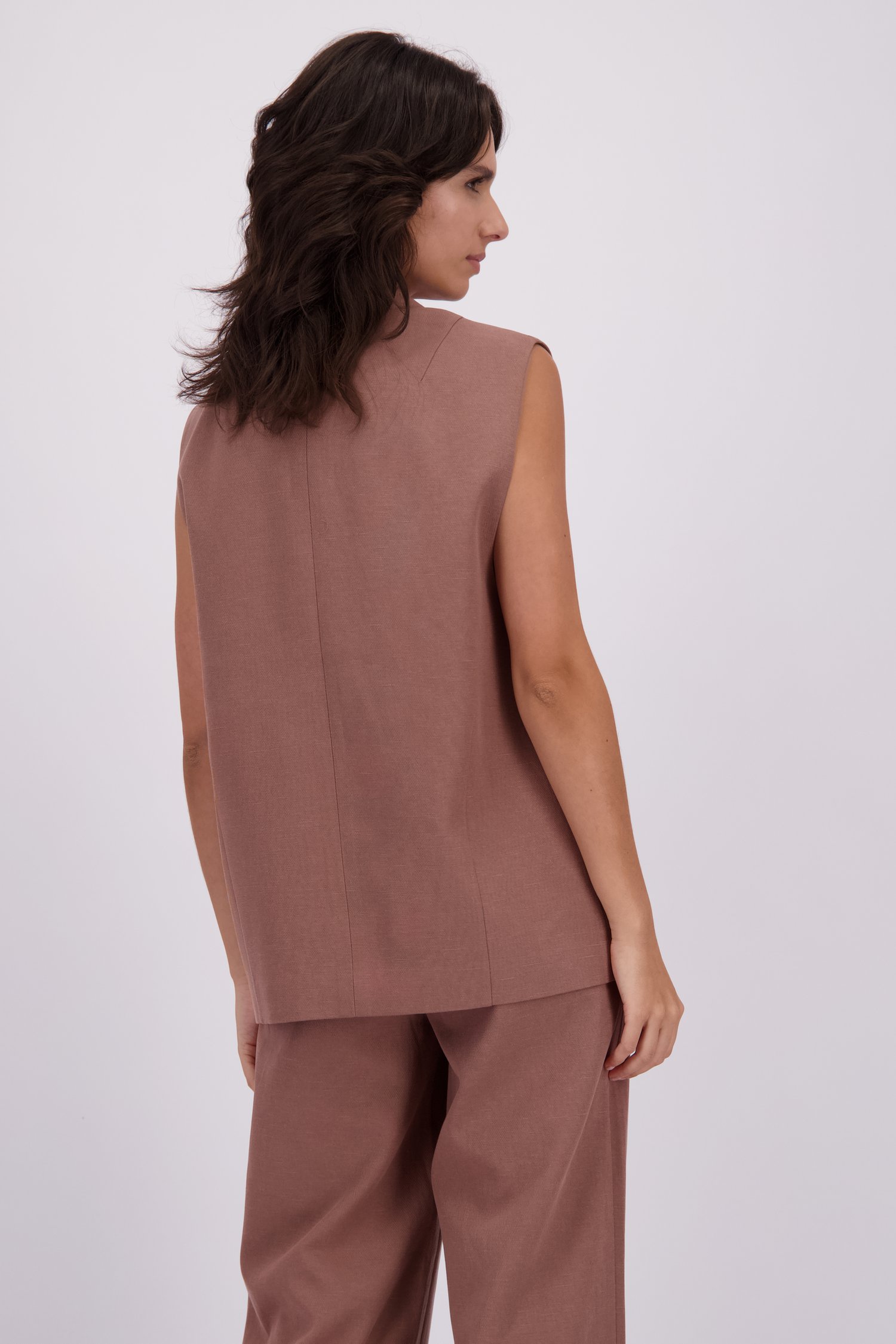 Le dos de Blazer sans manches marron de Louise pour Femmes