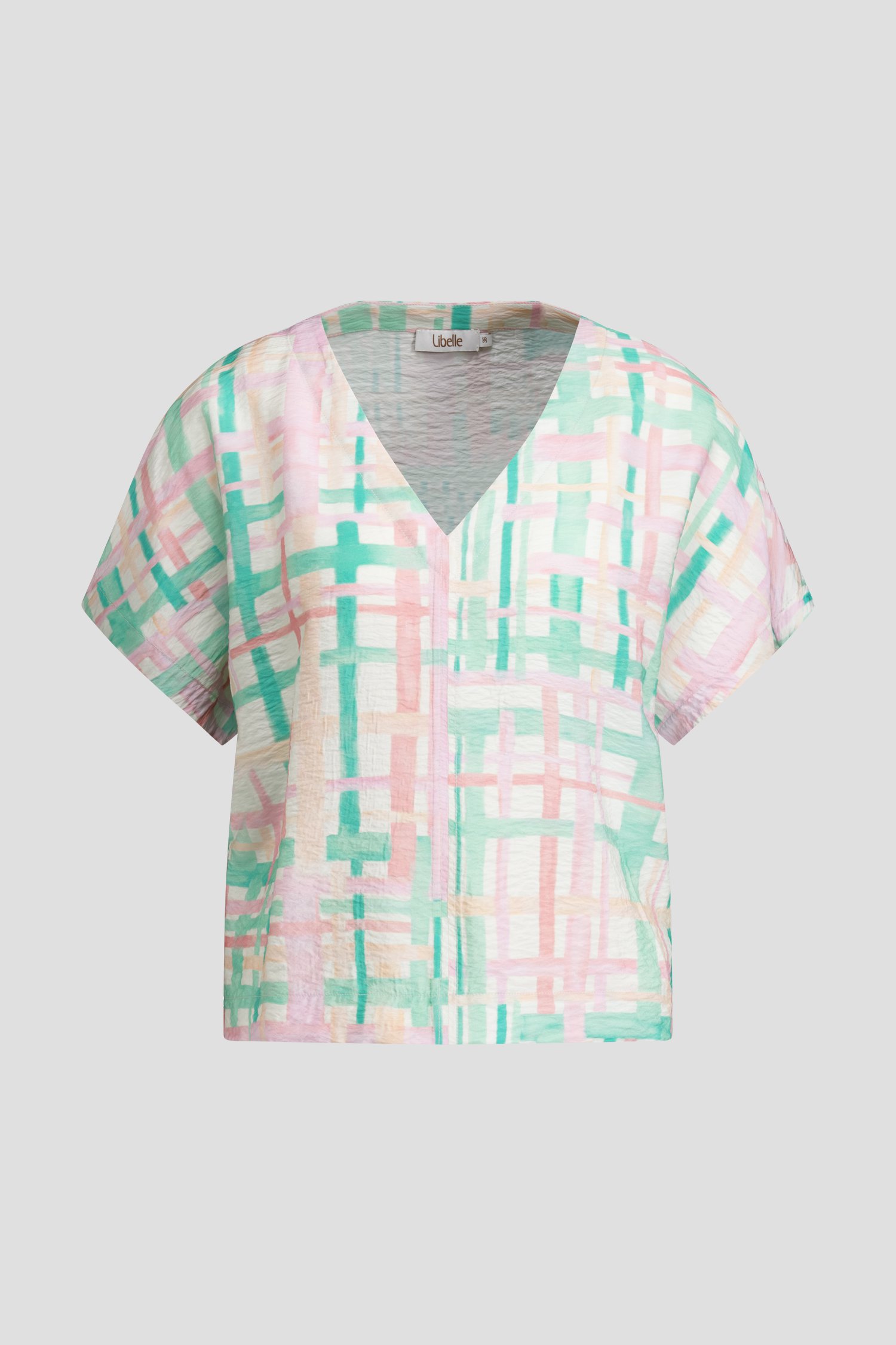 Photo produit 1 de Blouse à motif à carreaux dans des couleurs pastel de Libelle pour Femmes