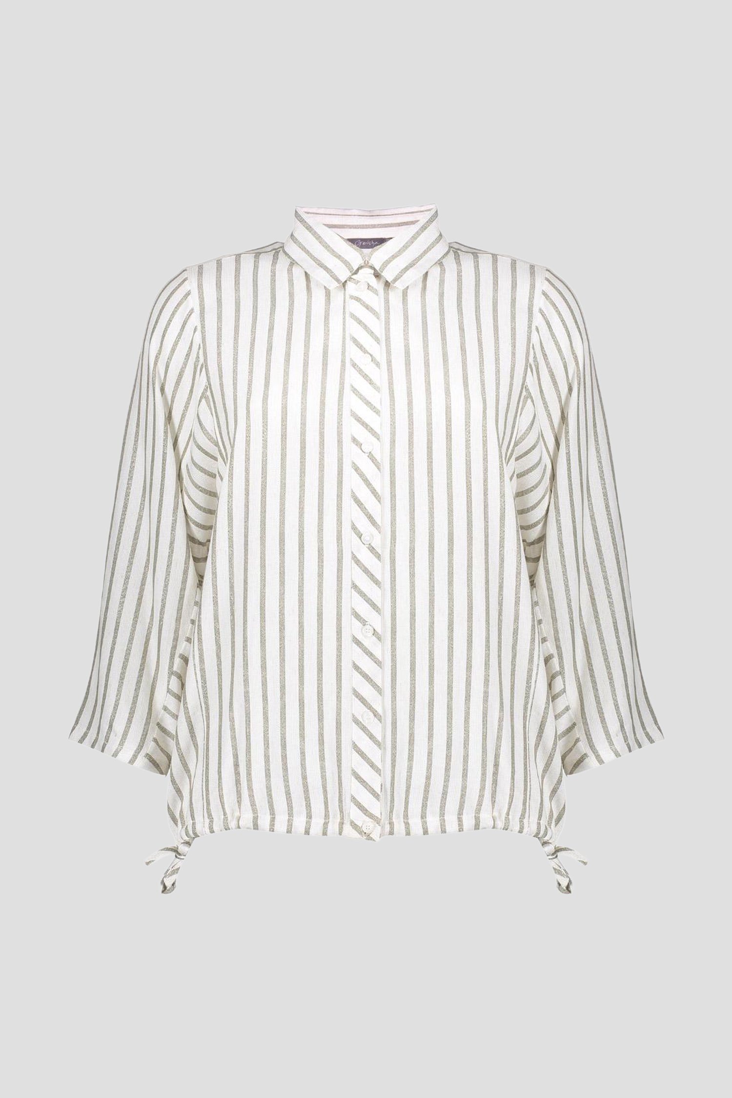 Photo produit 1 de Blouse à motif rayé vert scintillant de Geisha pour Femmes