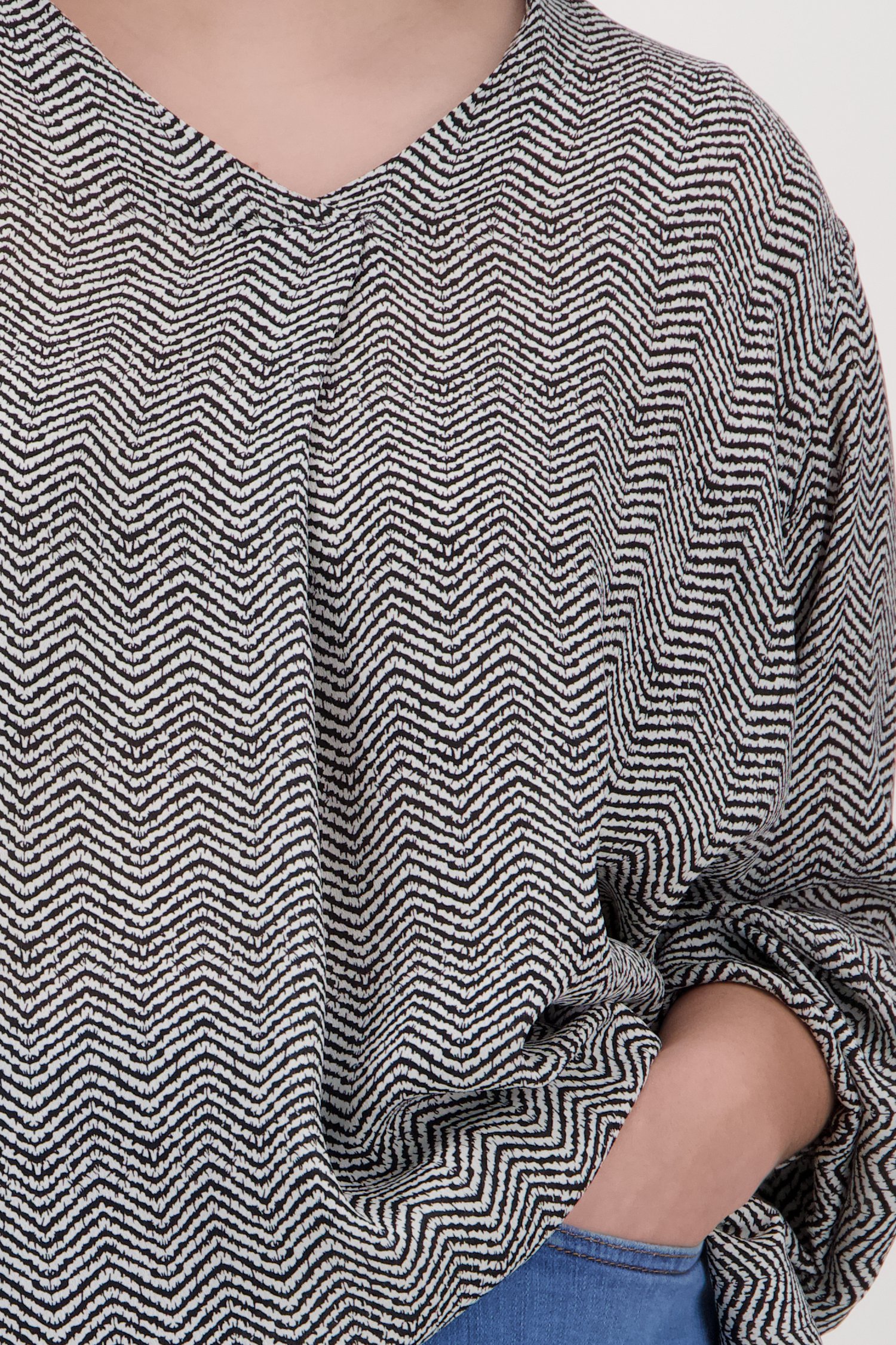 Blouse ample avec imprimé noir et blanc de Fransa pour Femmes