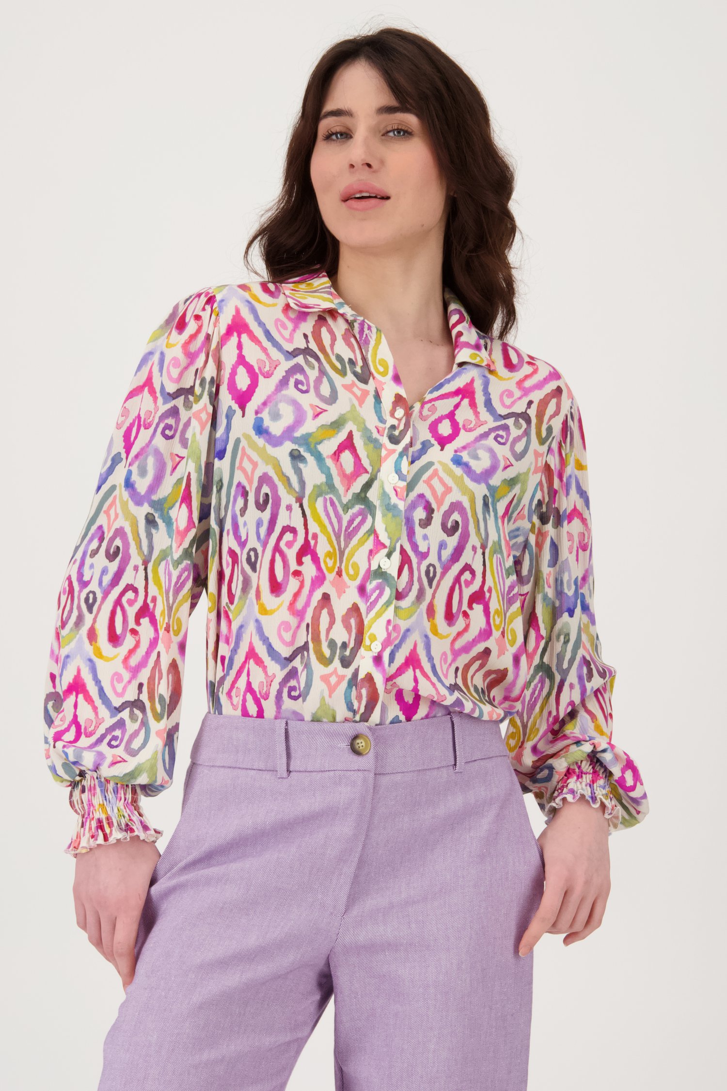 Blouse avec imprimé aquarelle coloré de Geisha pour Femmes