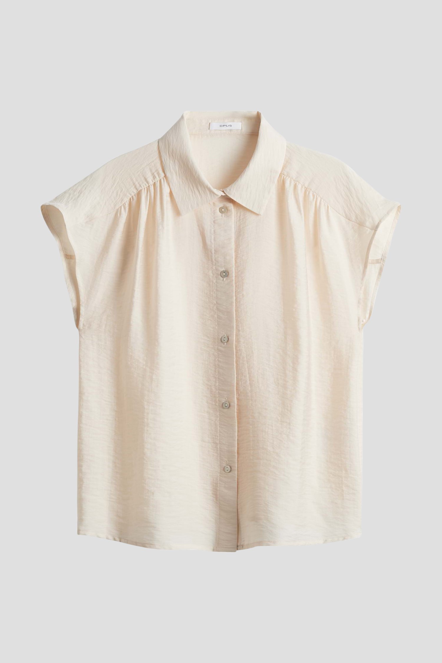 Blouse beige clair à structure froncée de Opus pour Femmes