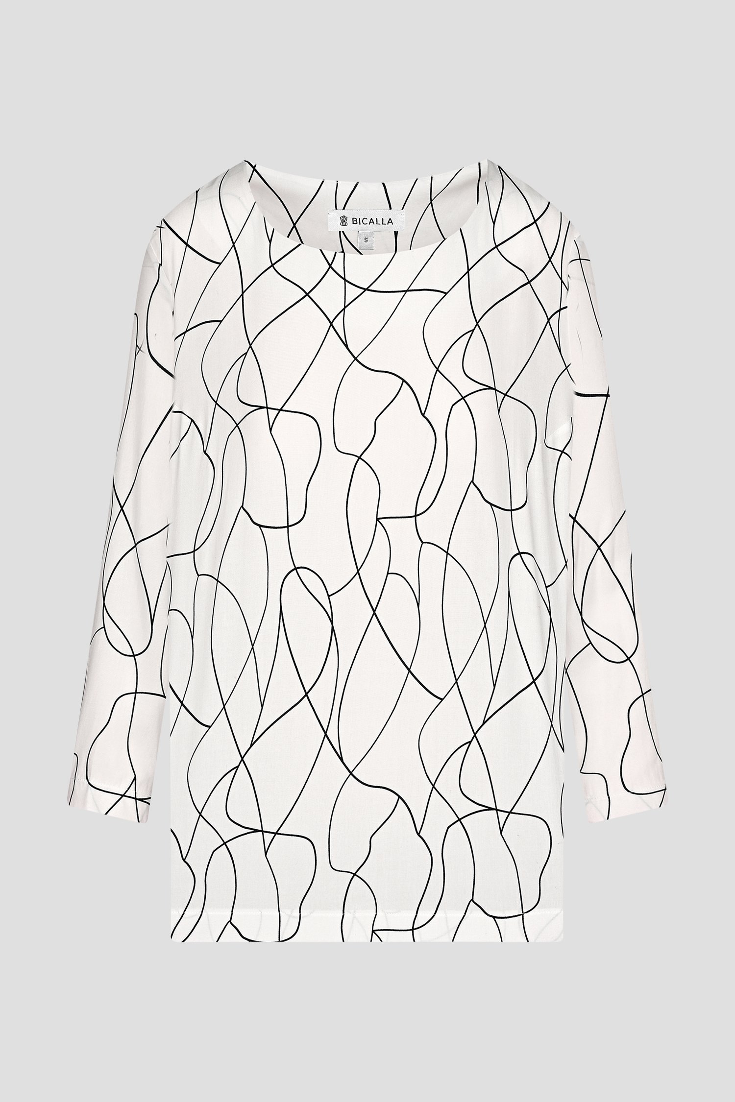 Blouse blanche à motif de lignes fines de Bicalla pour Femmes
