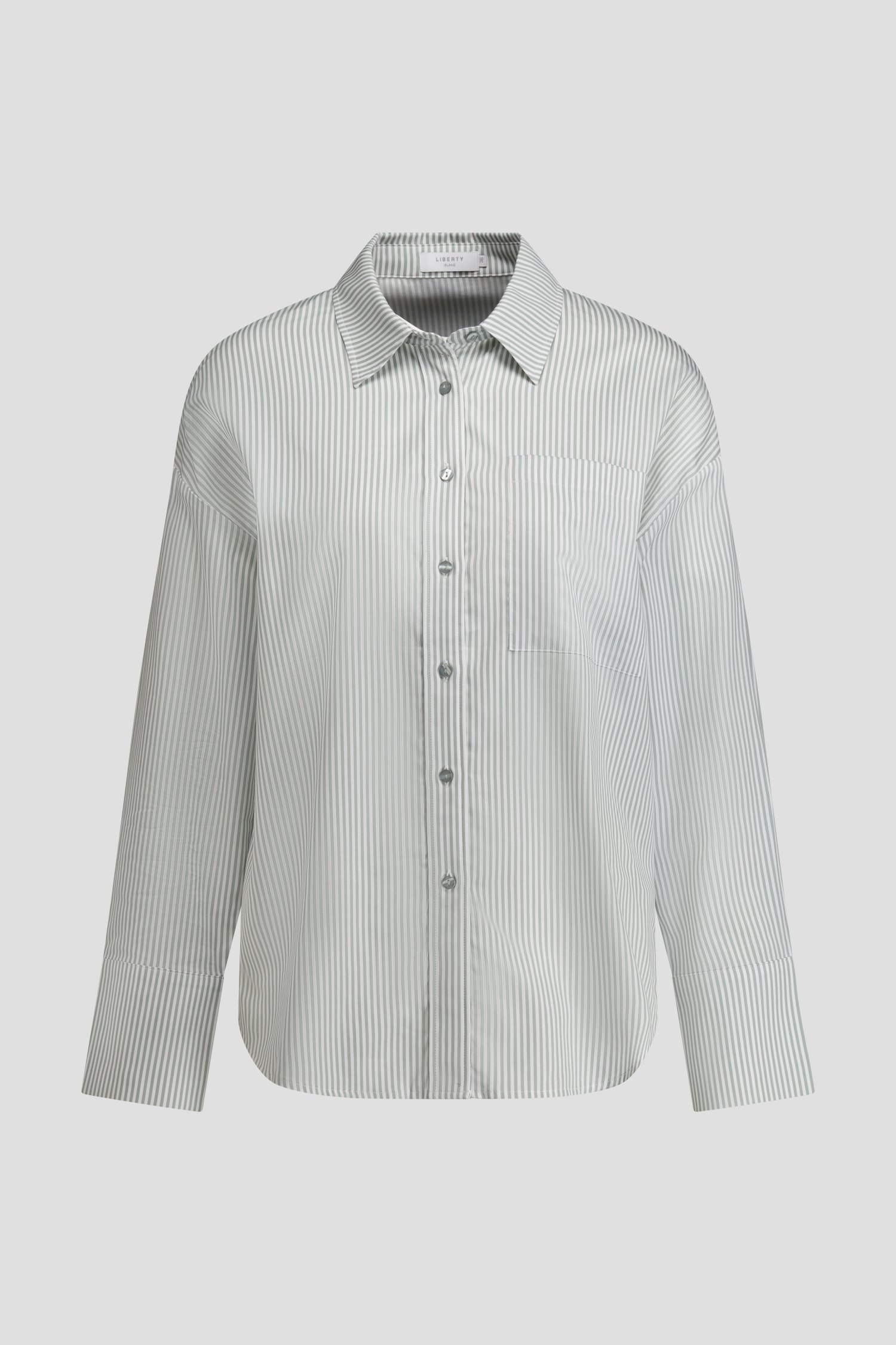 Photo produit 1 de Blouse blanche à motif rayé vert clair de Liberty Island pour Femmes