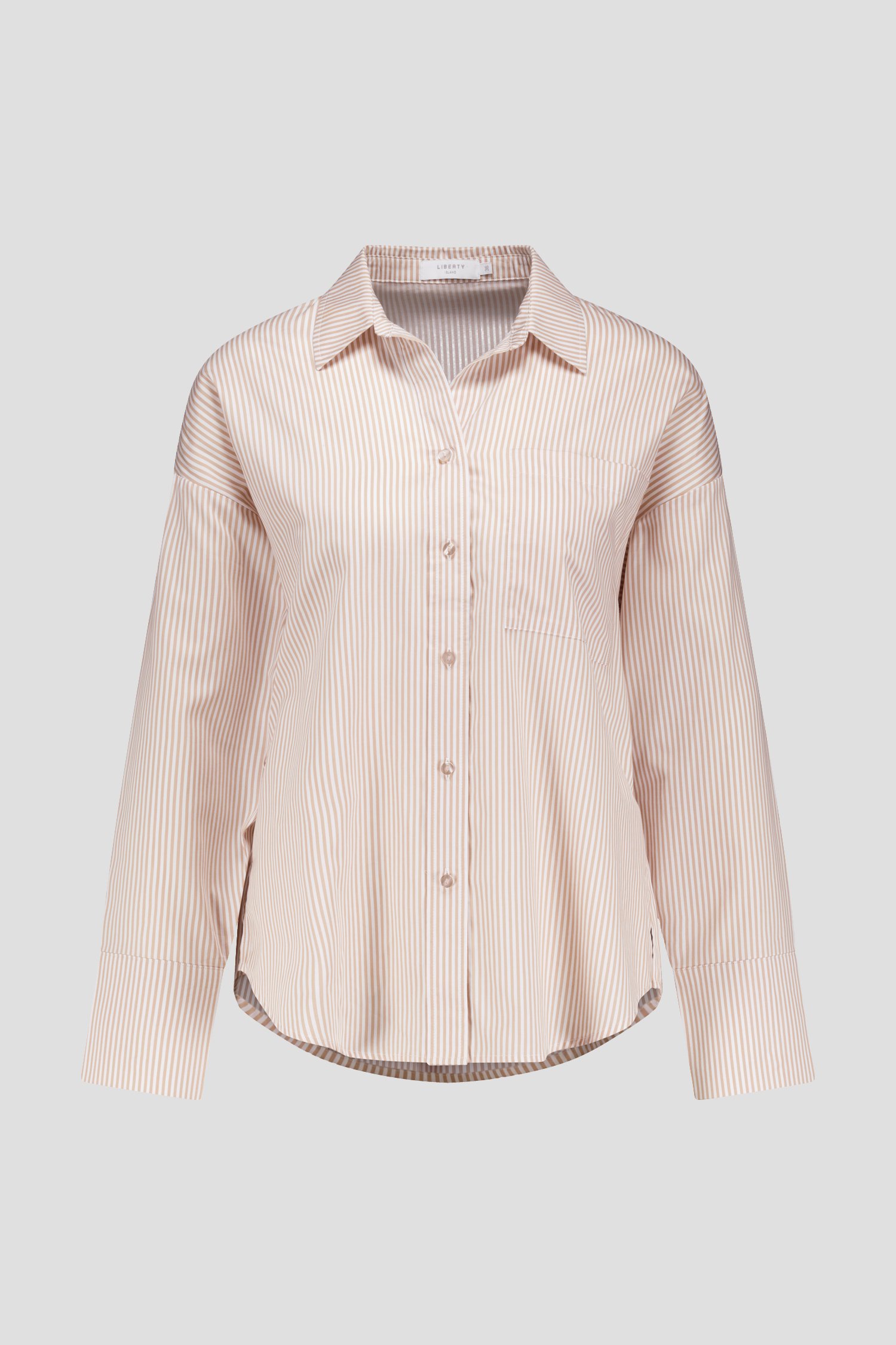 blouse blanche à rayures beiges de Liberty Island pour Femmes