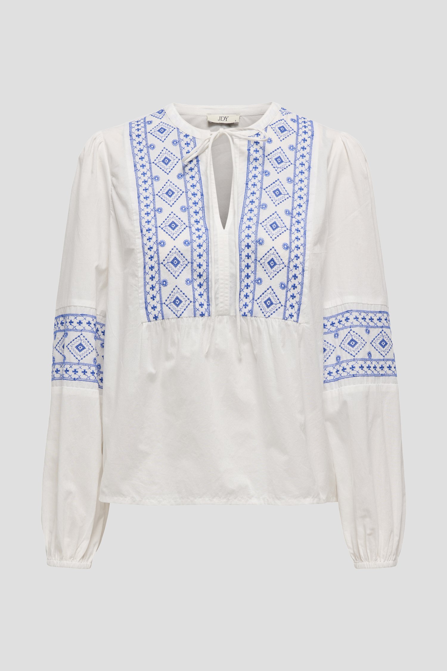Blouse blanche avec broderie bleue de JDY pour Femmes