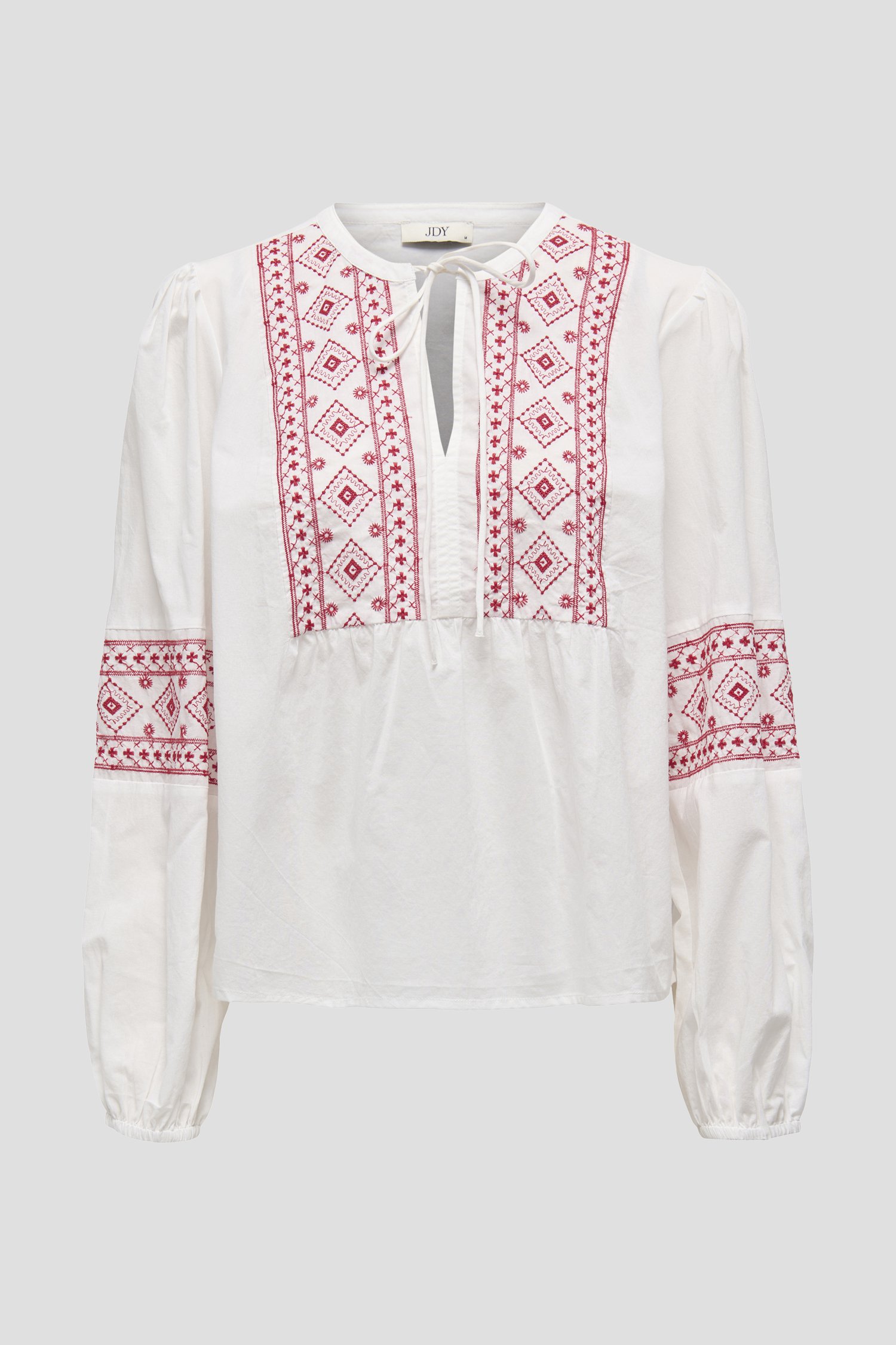Blouse blanche avec broderie rouge de JDY pour Femmes