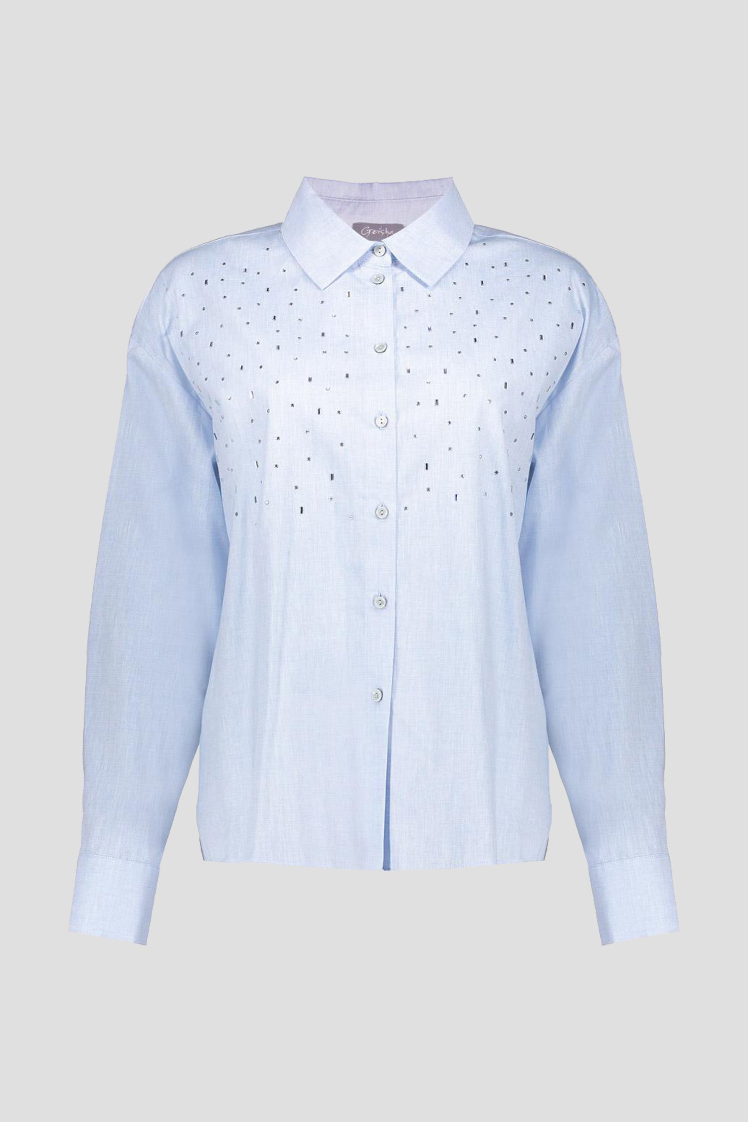 Blouse bleu clair avec strass de Geisha pour Femmes