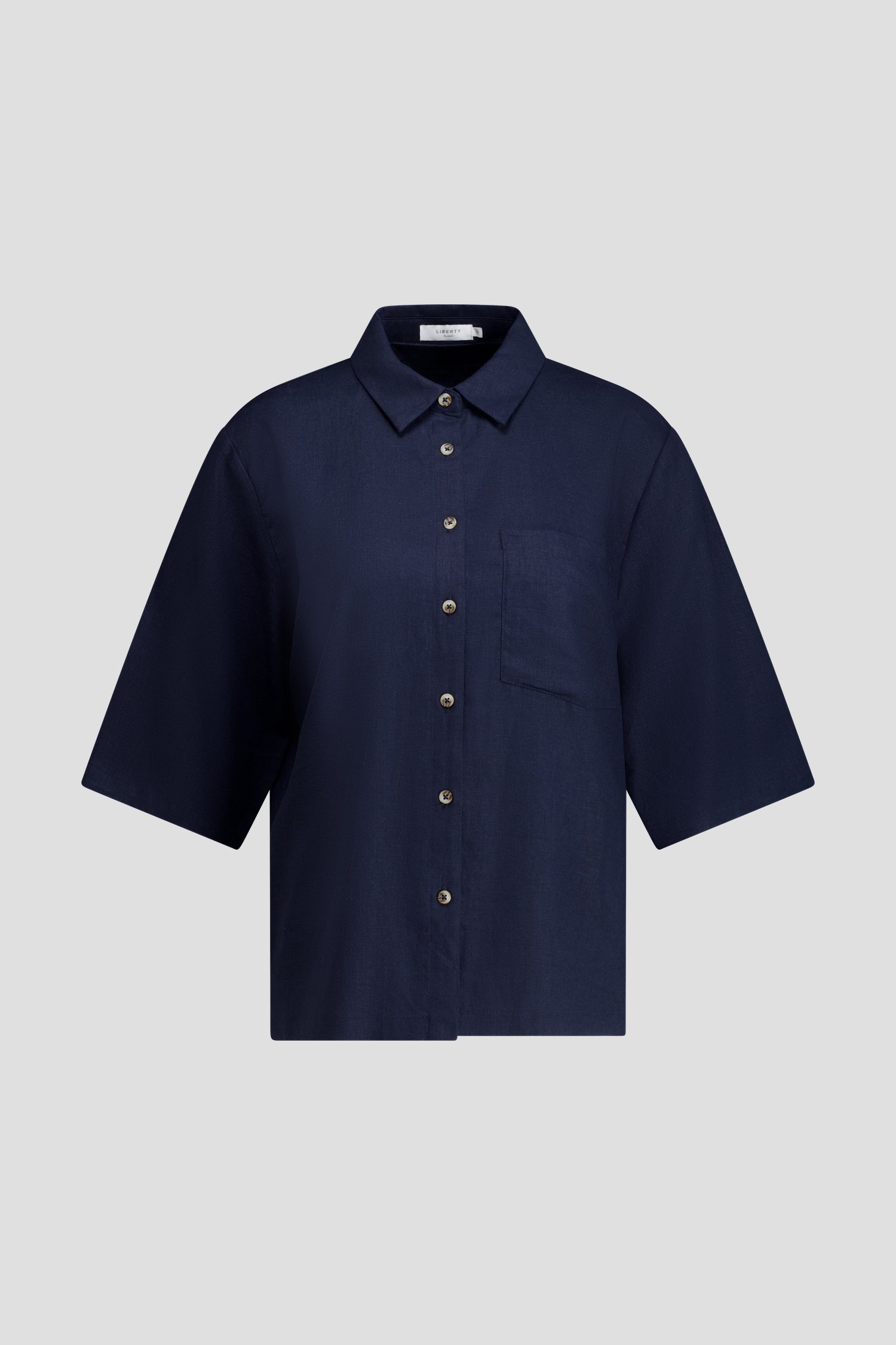 Photo produit 1 de Blouse bleu marine en lin de Liberty Island pour Femmes