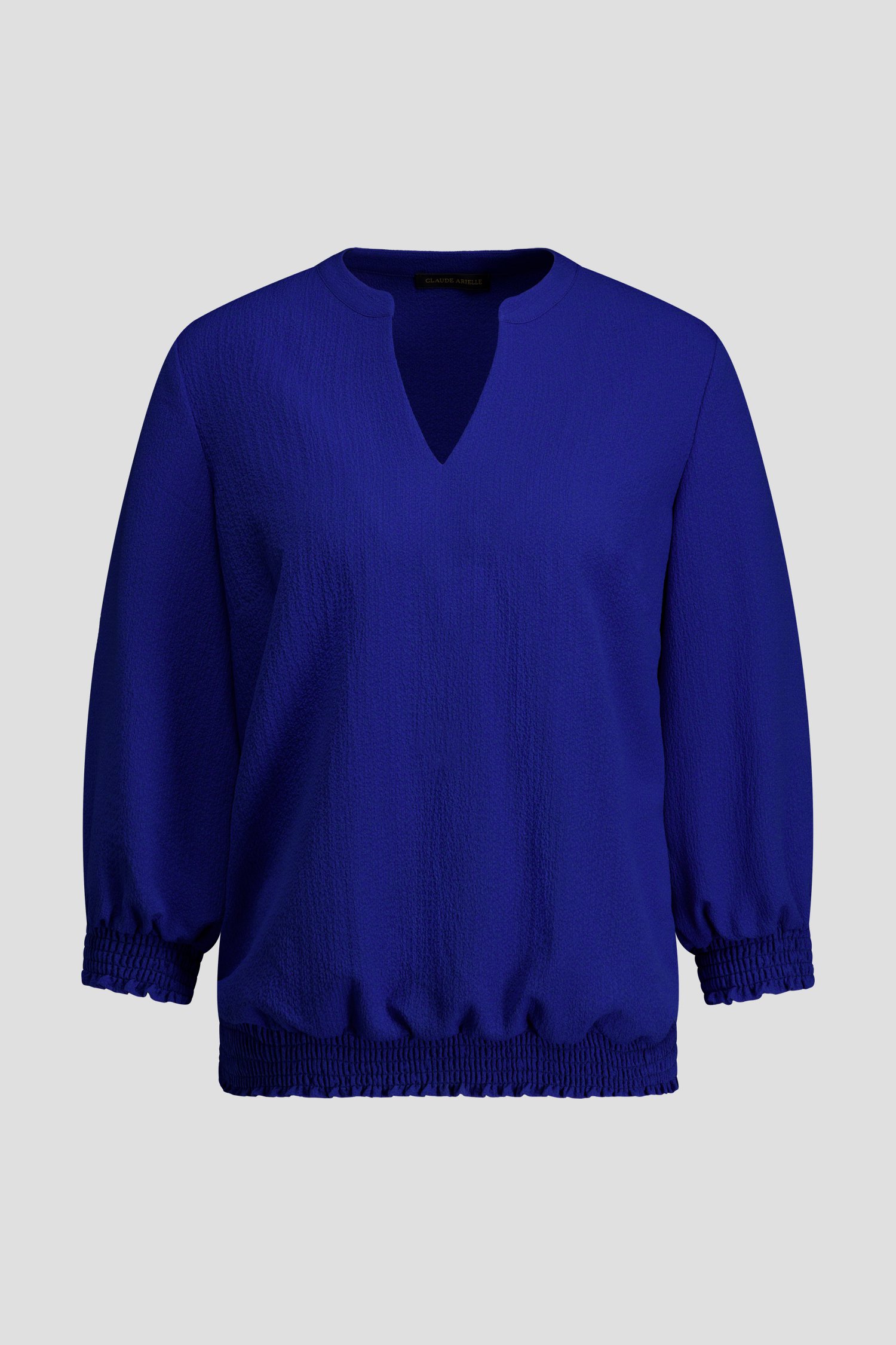 Photo produit 1 de Blouse bleu royal à manches 3/4 de Claude Arielle pour Femmes
