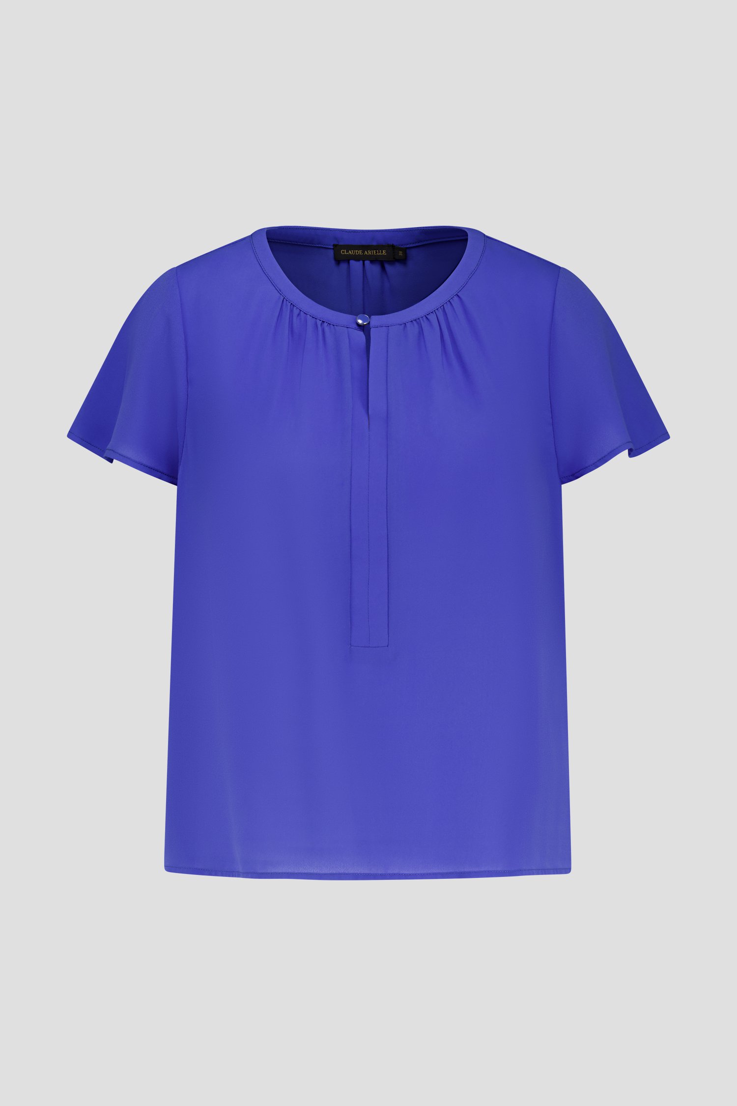 Blouse bleu violet à manches papillon courtes de Claude Arielle pour Femmes