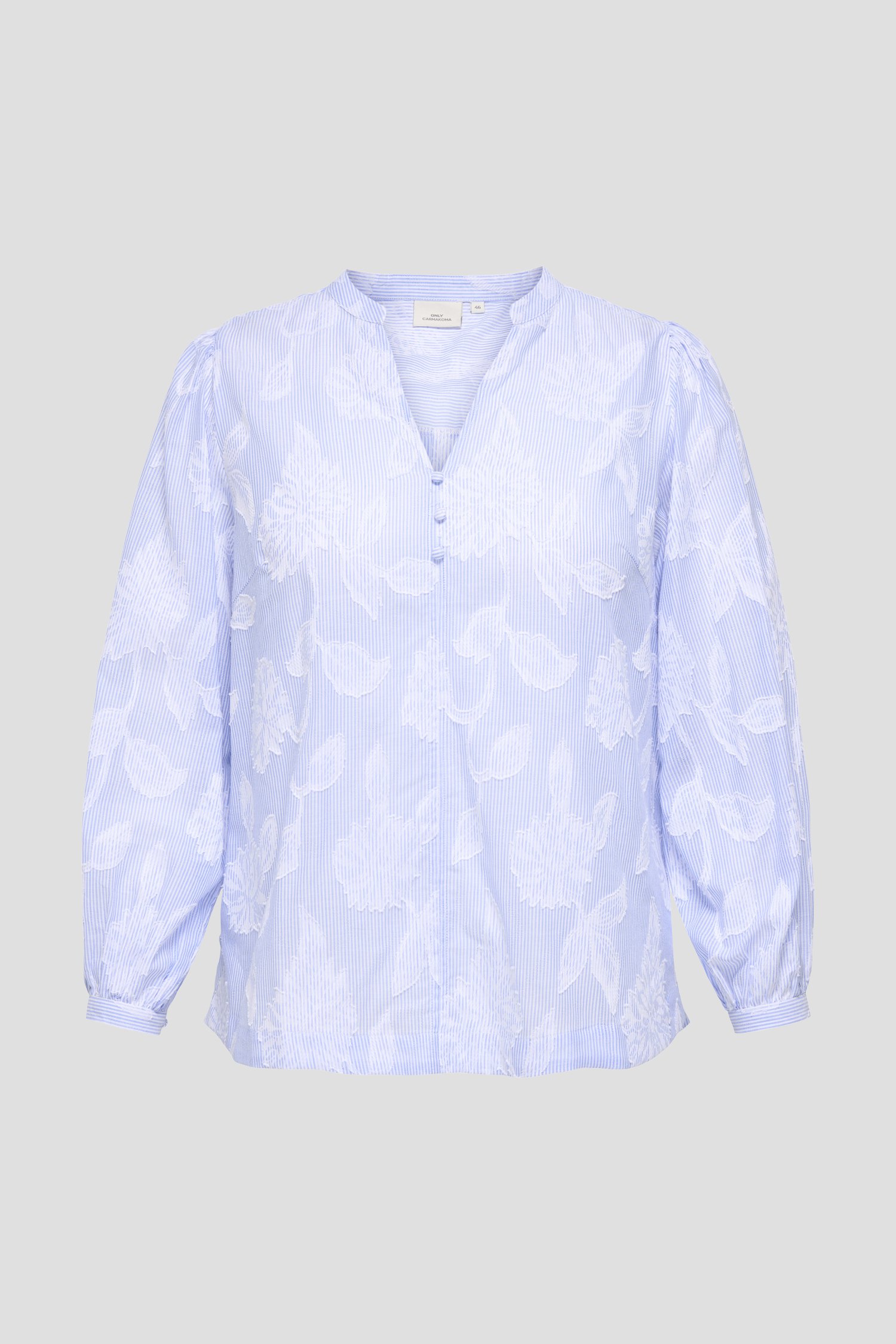 Photo produit 1 de Blouse bleue à rayures et motif feuilles de ONLY Carmakoma pour Femmes